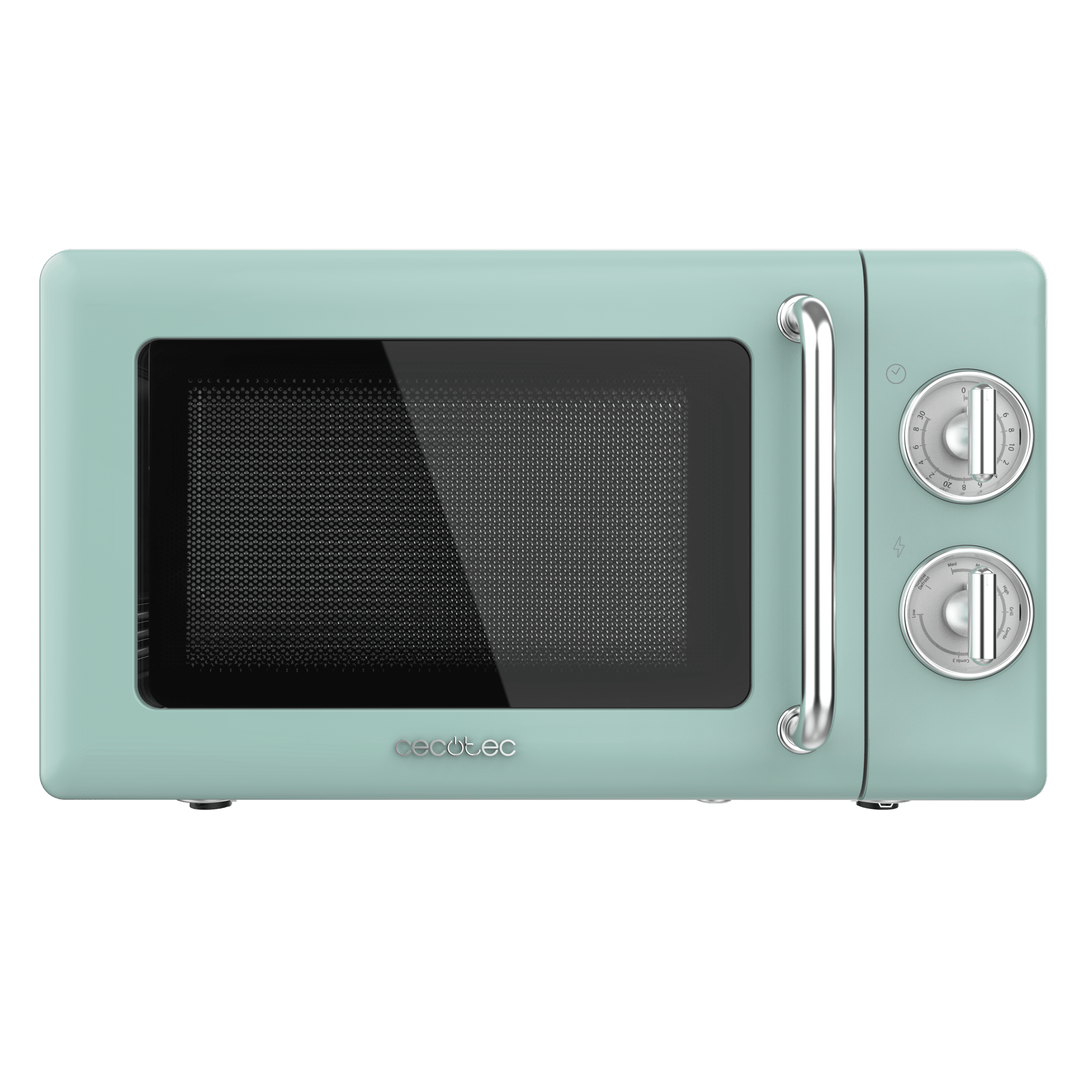 ProClean 3110 Retro Green Microondas mecánico con grill de 20 L y 700 W.