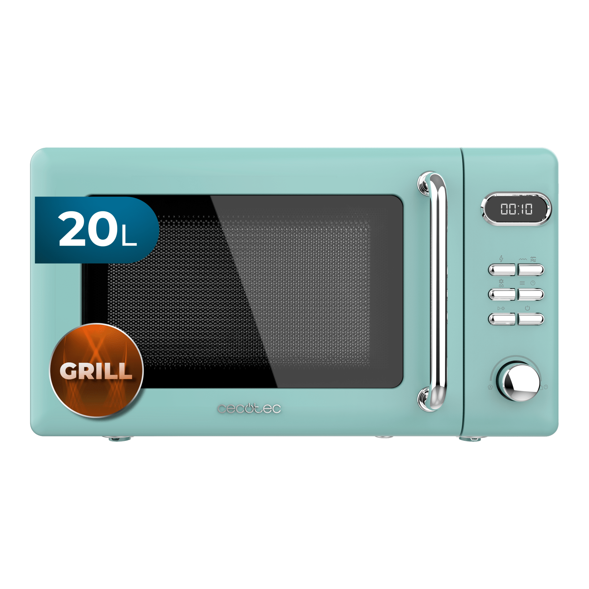 ProClean 5110 Retro Green Microondas digital con grill de 20 L y 700 W.