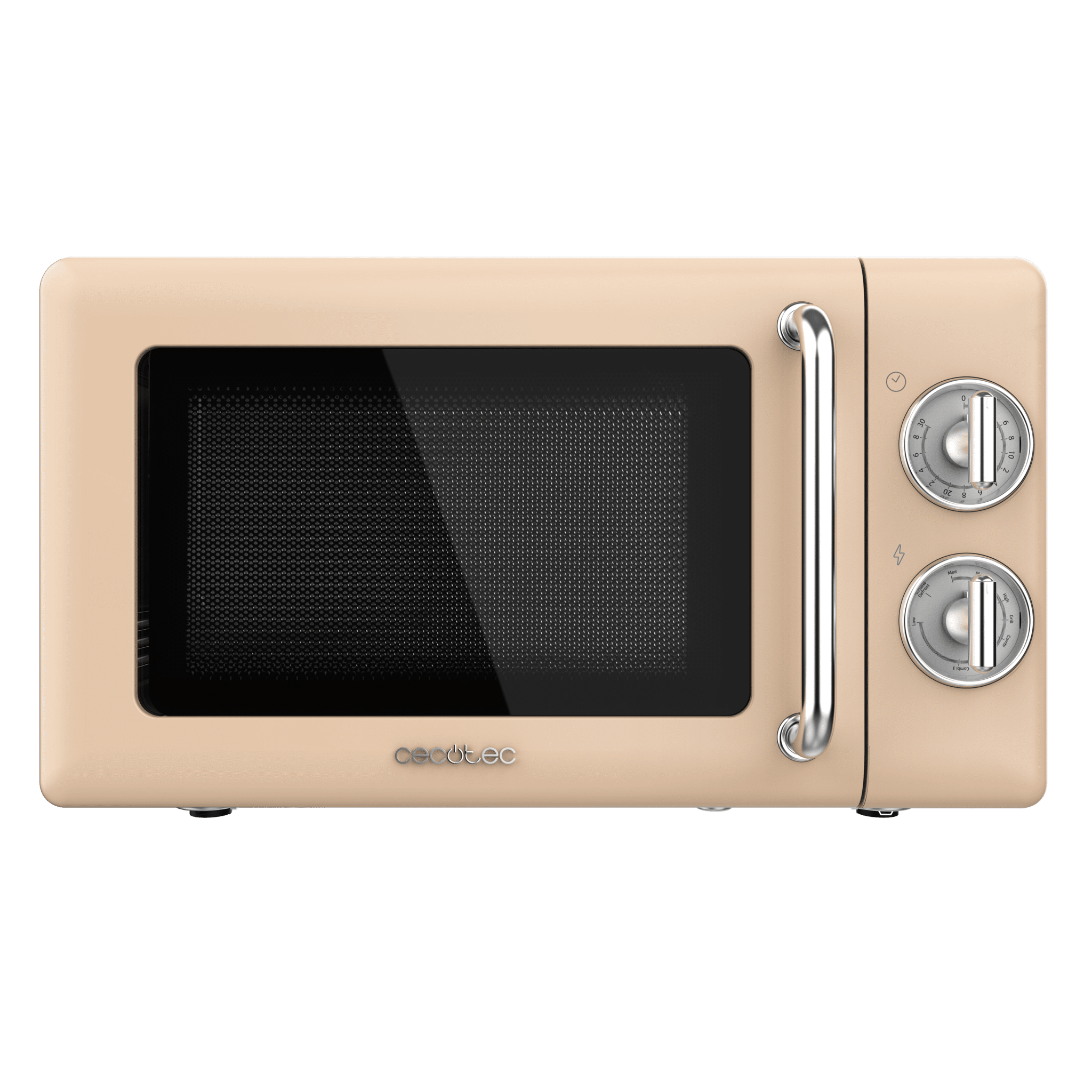 ProClean 3110 Retro Beige Microondas mecánico con grill de 20 L y 700 W.