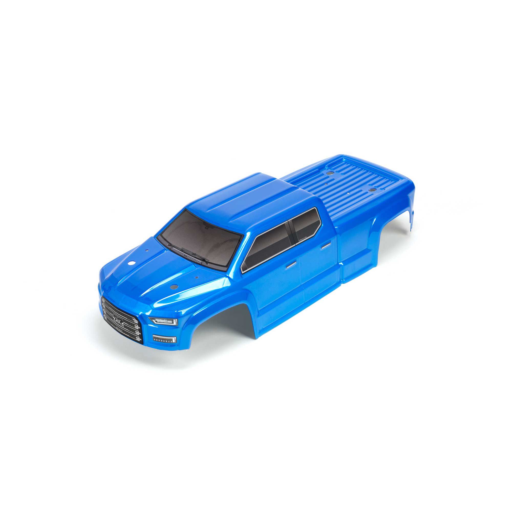 ARRMA 1/10 Painted and Trimmed Body with Decals, Blue: BIG ROCK CREW CAB 4X4