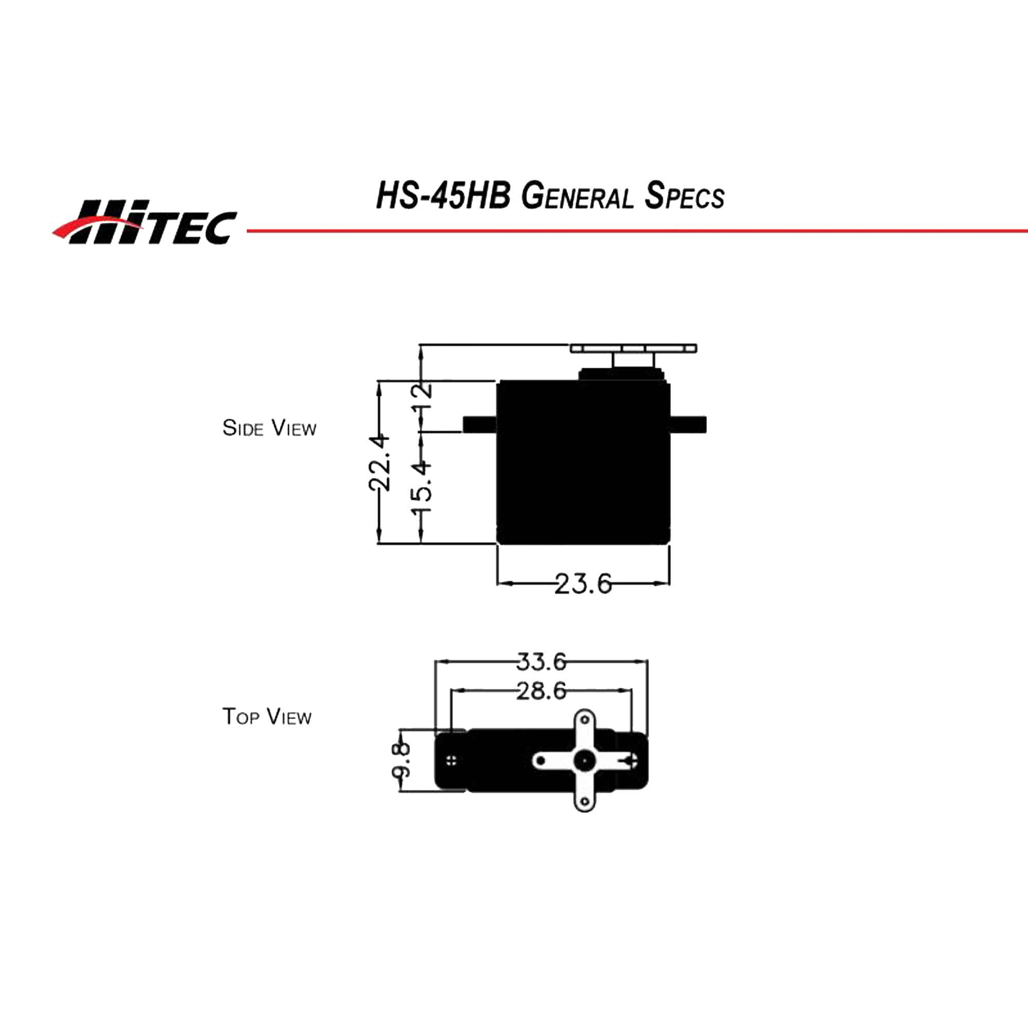 Hitec RCD Inc. HS-45HB Sub-Micro Analog Premium Feather Karbonite Gear Servo
