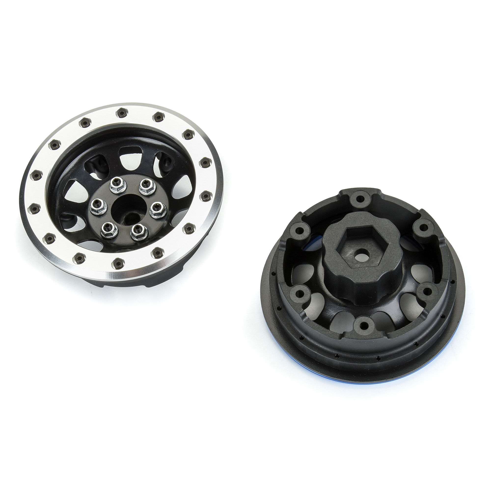 Pro-Line Racing 1/6 Steelies Stamped Steel 2.9" Dual Offset SCX6 Wheels Silver/Black