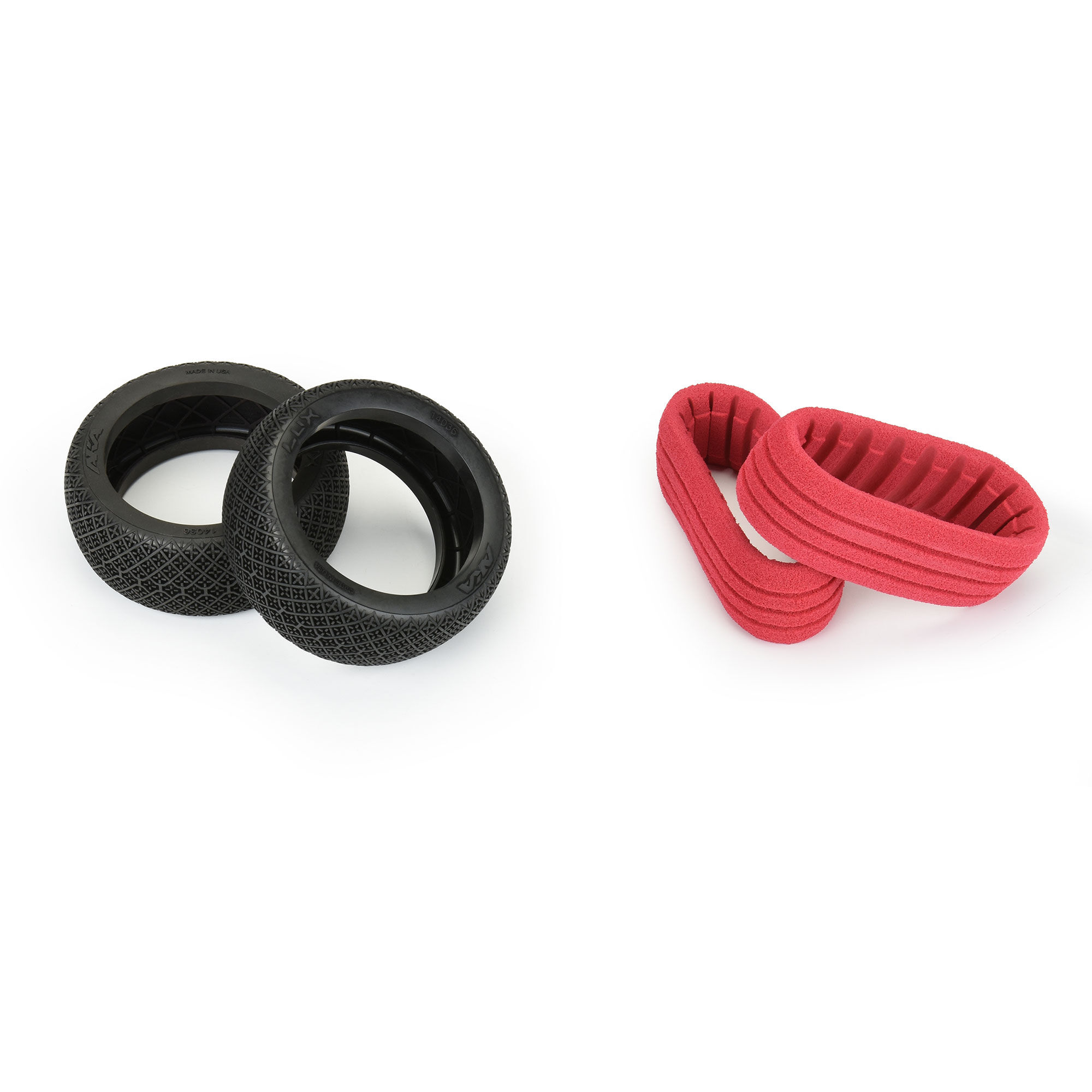 AKA PRODUCTS, INC. 1/8 Lux Medium Long Wear Front/Rear Off-Road Buggy Tires (2)