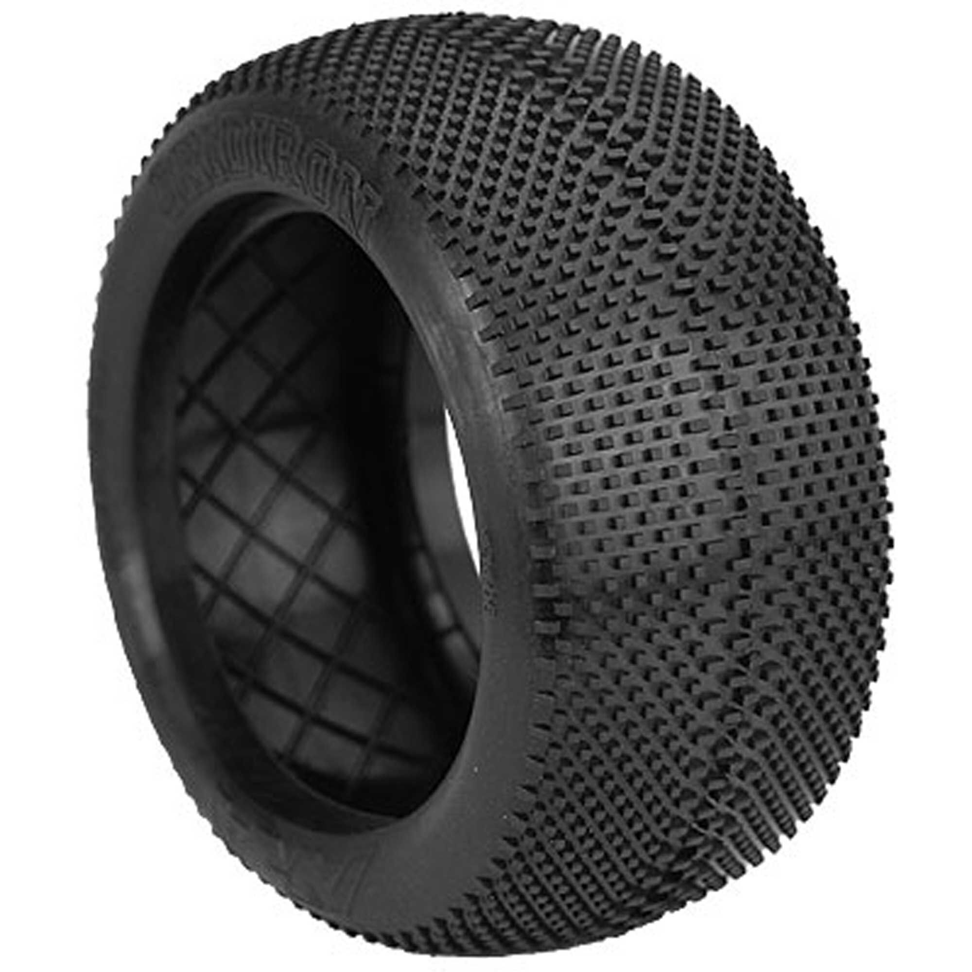 AKA PRODUCTS, INC. 1/8 EVO Gridiron Super Soft Long Wear Tires, Red Inserts (2): Truggy