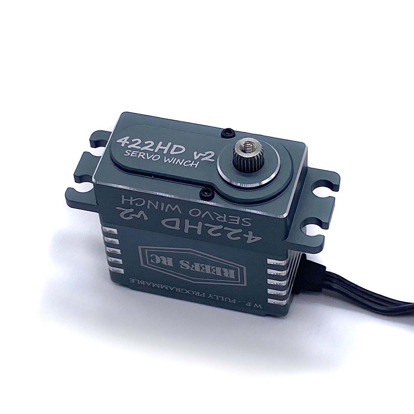 REEFS RC 422HD V2 Digital Metal Gear Waterproof Programmable Winch Servo, Black