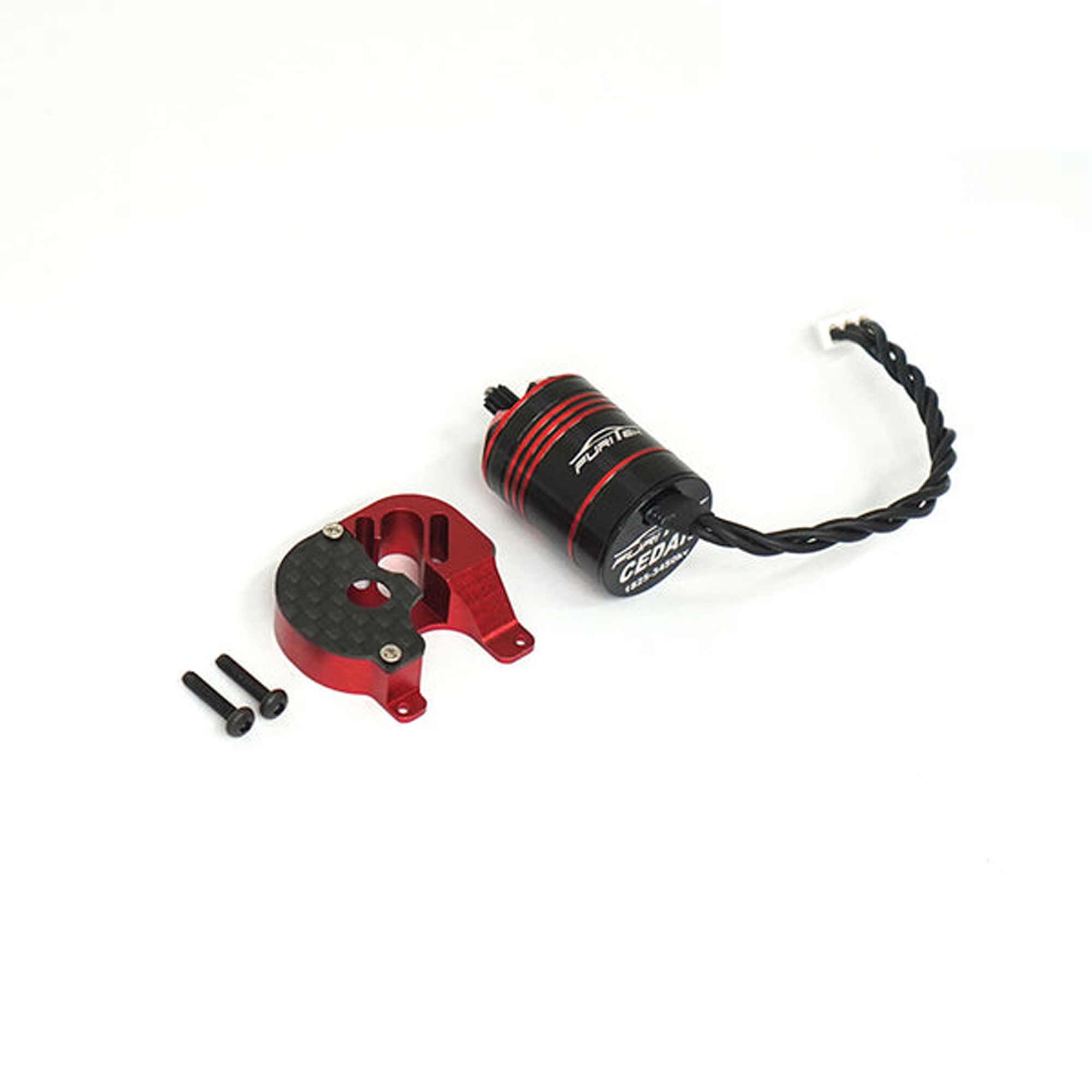 Furitek Cedar Inrunner Brushless Motor with 11T Steel Pinion and CNC Motor Mount Combo: SCX24
