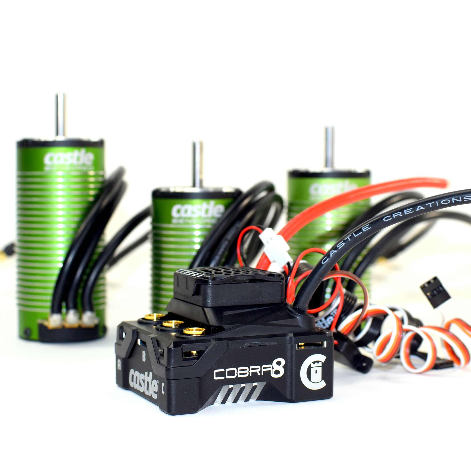Castle Creations COBRA 8 25.2V ESC with LIMITED EDITION GOLD 1515-2200KV V2 Sensored Motor Combo
