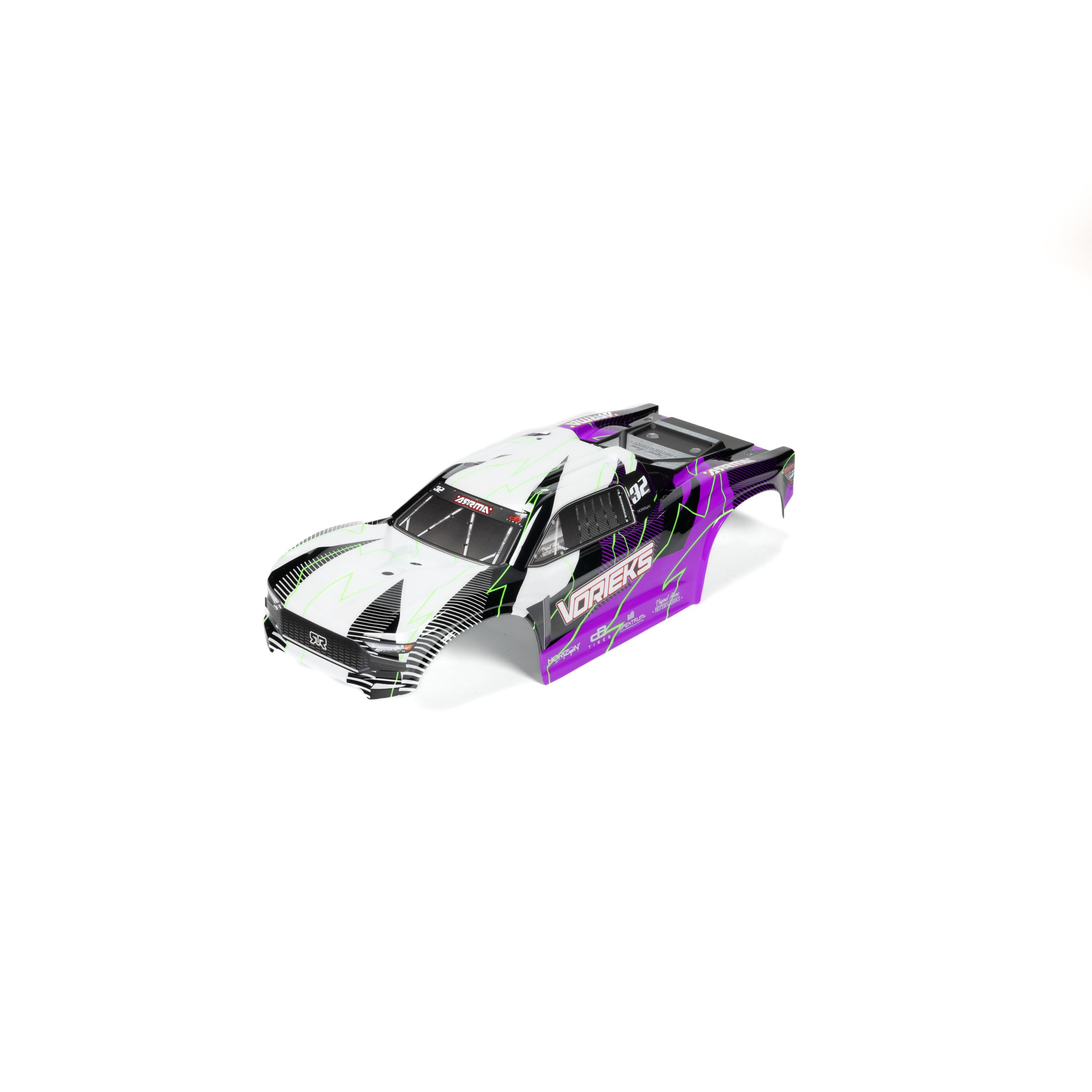 ARRMA 1/10 Clipless Painted Trimmed Body Set with Decals, Purple: VORTEKS 2WD