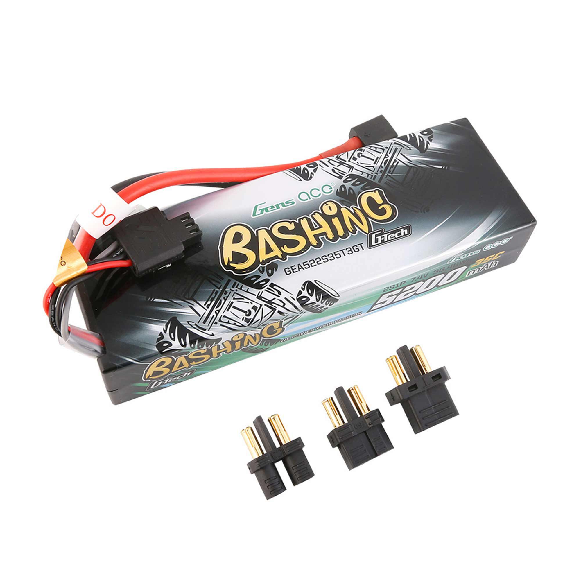 Gens ace 7.4V 5200mAh 2S 35C G-Tech Smart Bashing Hardcase LiPo Battery: EC3/ Deans/ XT60