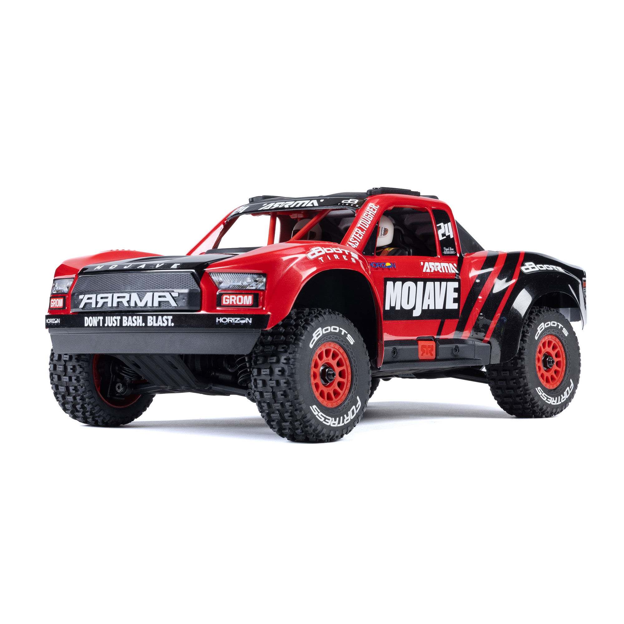 ARRMA 1/16 MOJAVE GROM 4X4 RTR Brushed Desert Truck (Battery & Charger Included), Red/Black