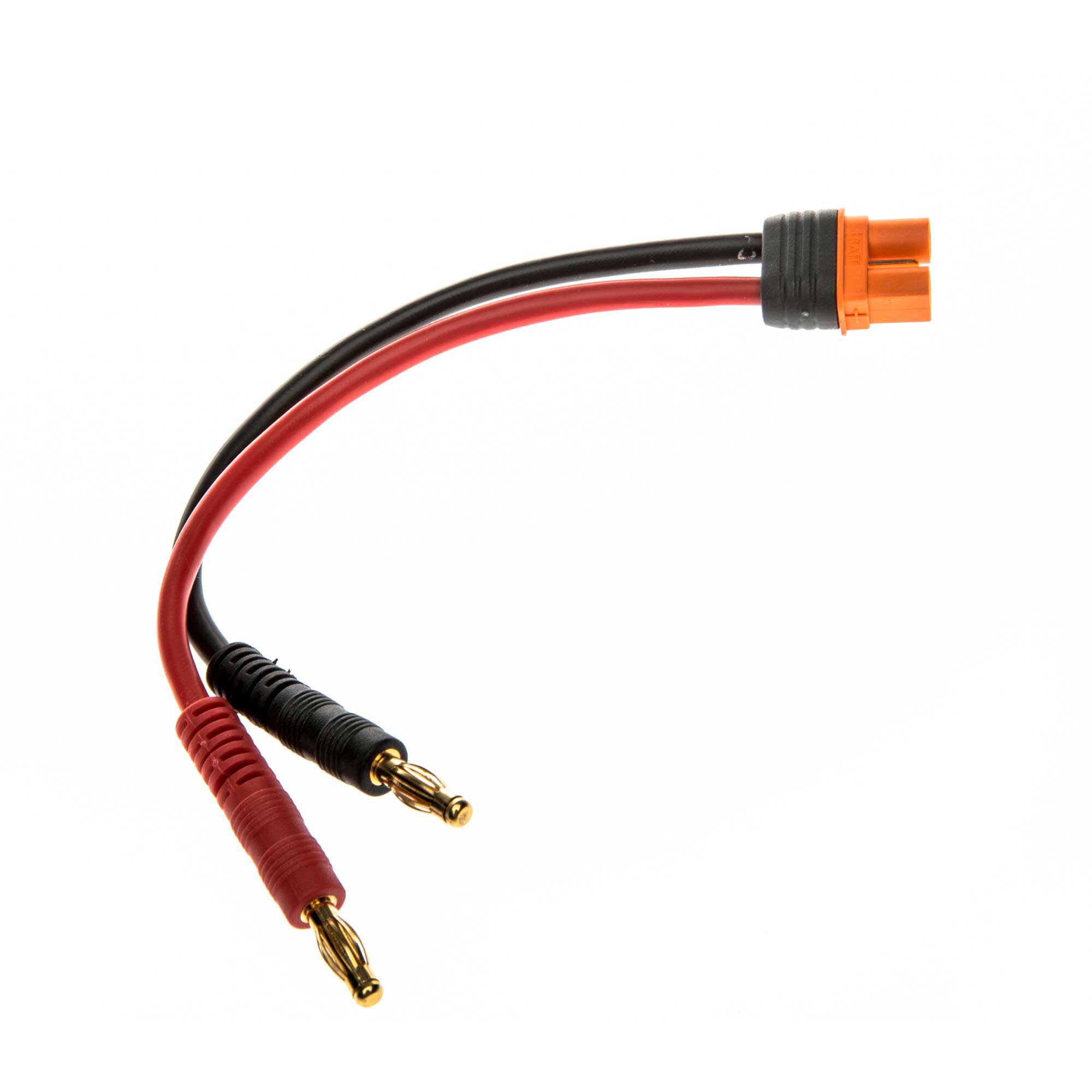 Spektrum Accessories Adapter: IC3 Battery / 4mm Male Bullets with 6" Wires, 13 AWG