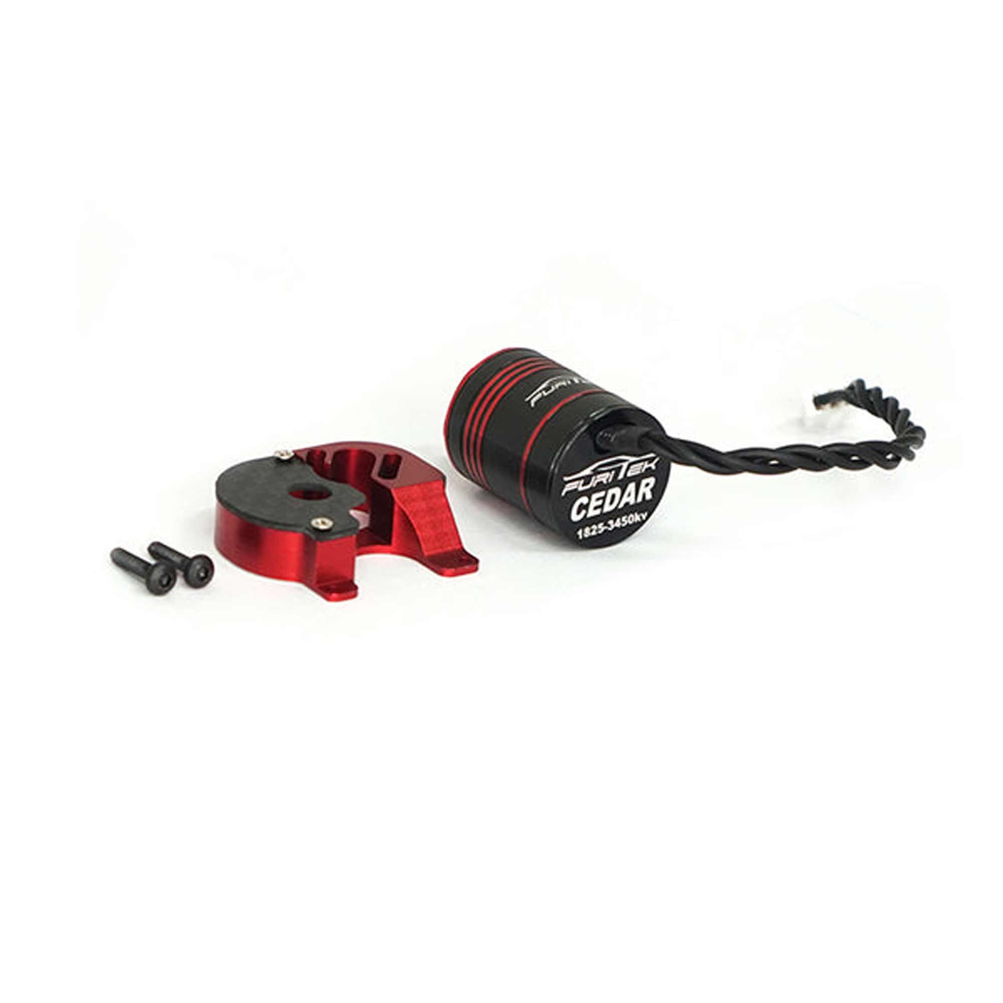 Furitek Cedar Inrunner Brushless Motor with 11T Steel Pinion and CNC Motor Mount Combo: SCX24