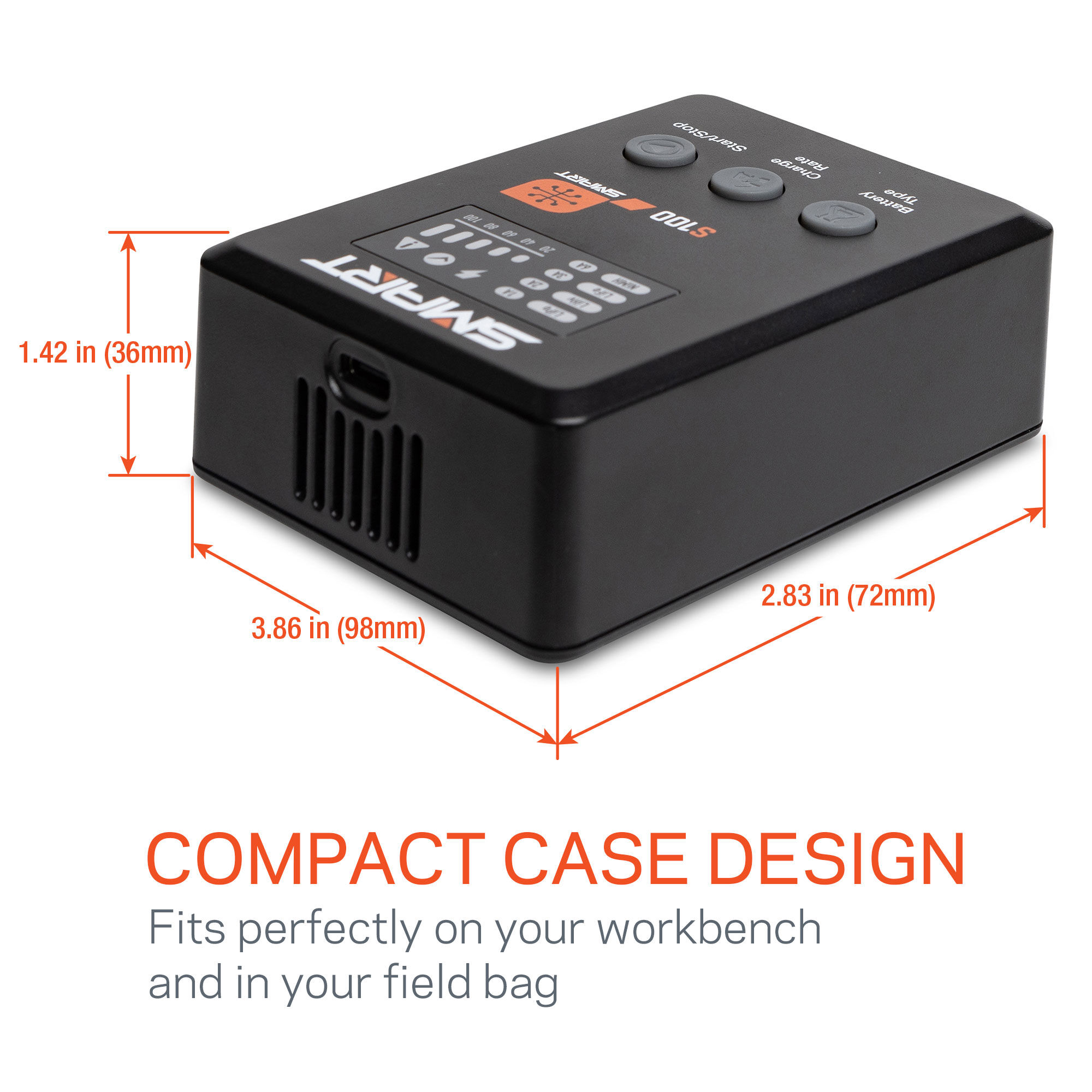Spektrum Accessories S100 1x100W USB-C Smart Charger, 65W USB-C GaN Power Supply Combo