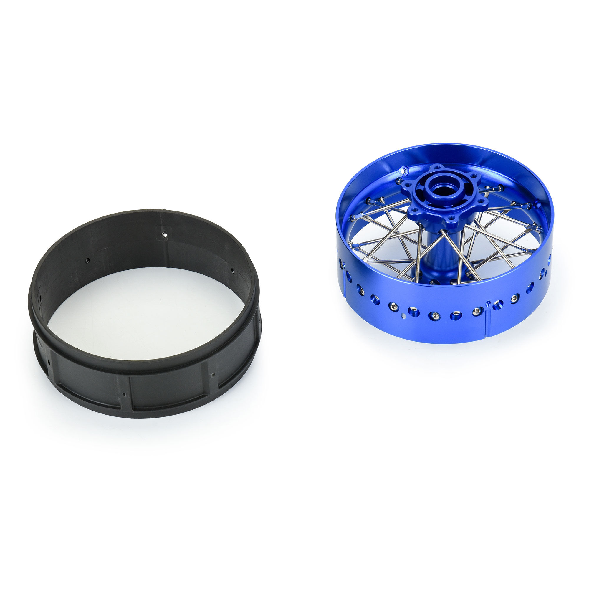 Pro-Line Racing 1/4 Pro-Spec Aluminum V2 Bead Rear Wheel Blue/Blue (1): Promoto-SM