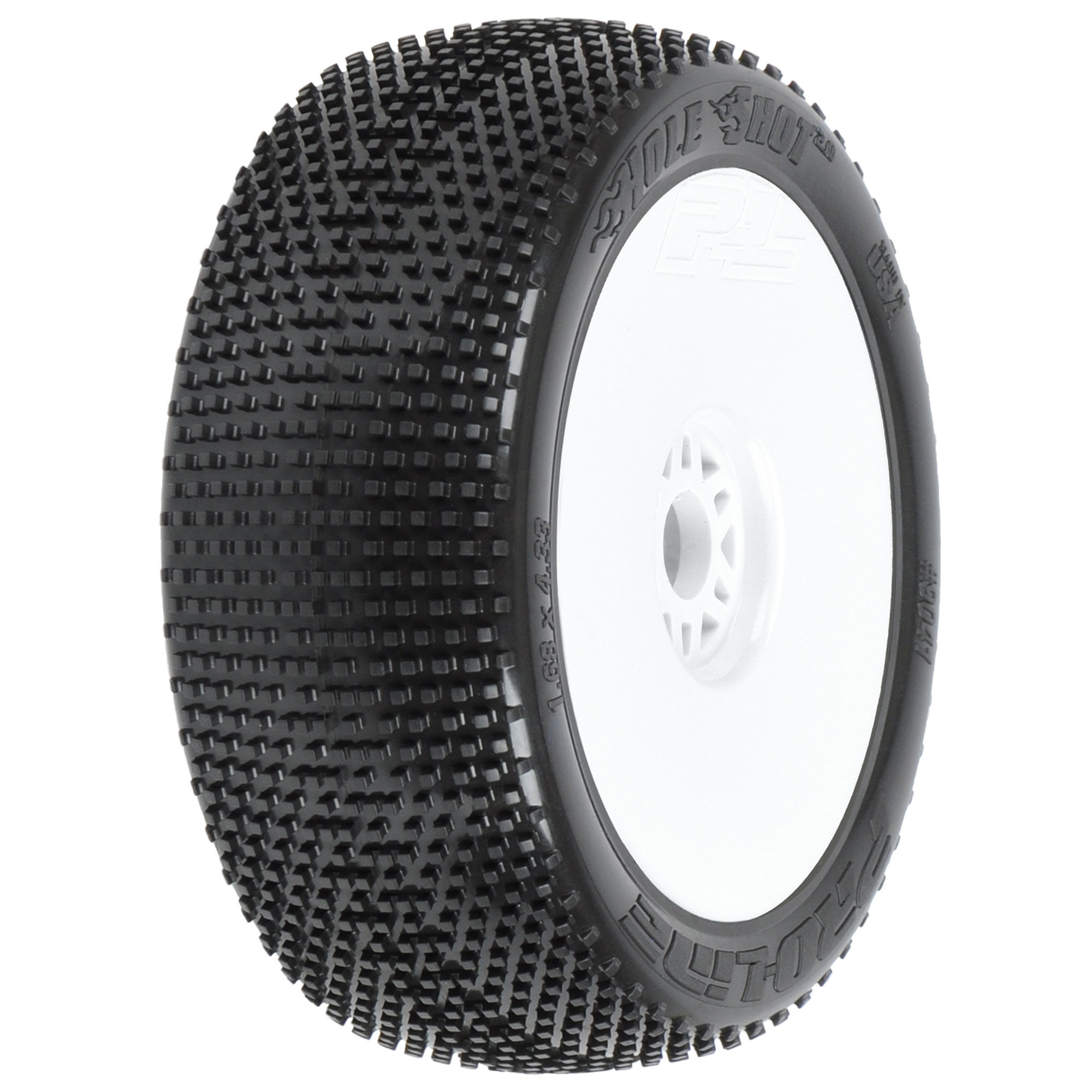 Pro-Line Racing 1/8 Hole Shot 2.0 S3 Front/Rear Buggy Tires Mounted 17mm White (2)
