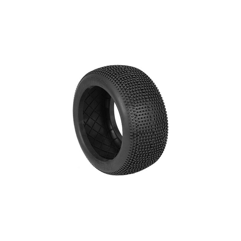 AKA PRODUCTS, INC. 1/8 EVO Impact Soft Long Wear Tires, Red Inserts (2): Truggy
