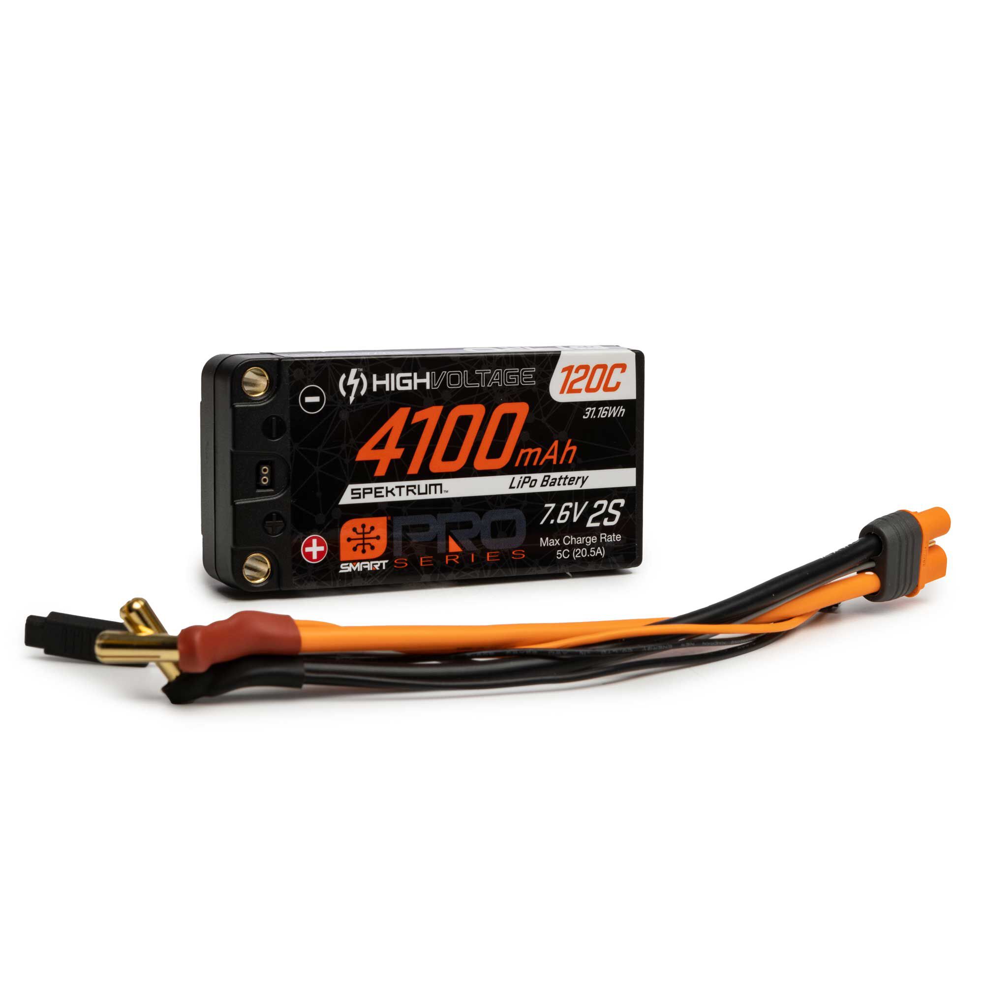Spektrum Accessories 7.6V 4100mAh 2S 120C Smart Pro Race Shorty Hardcase LiHV Battery: Tubes, 5mm