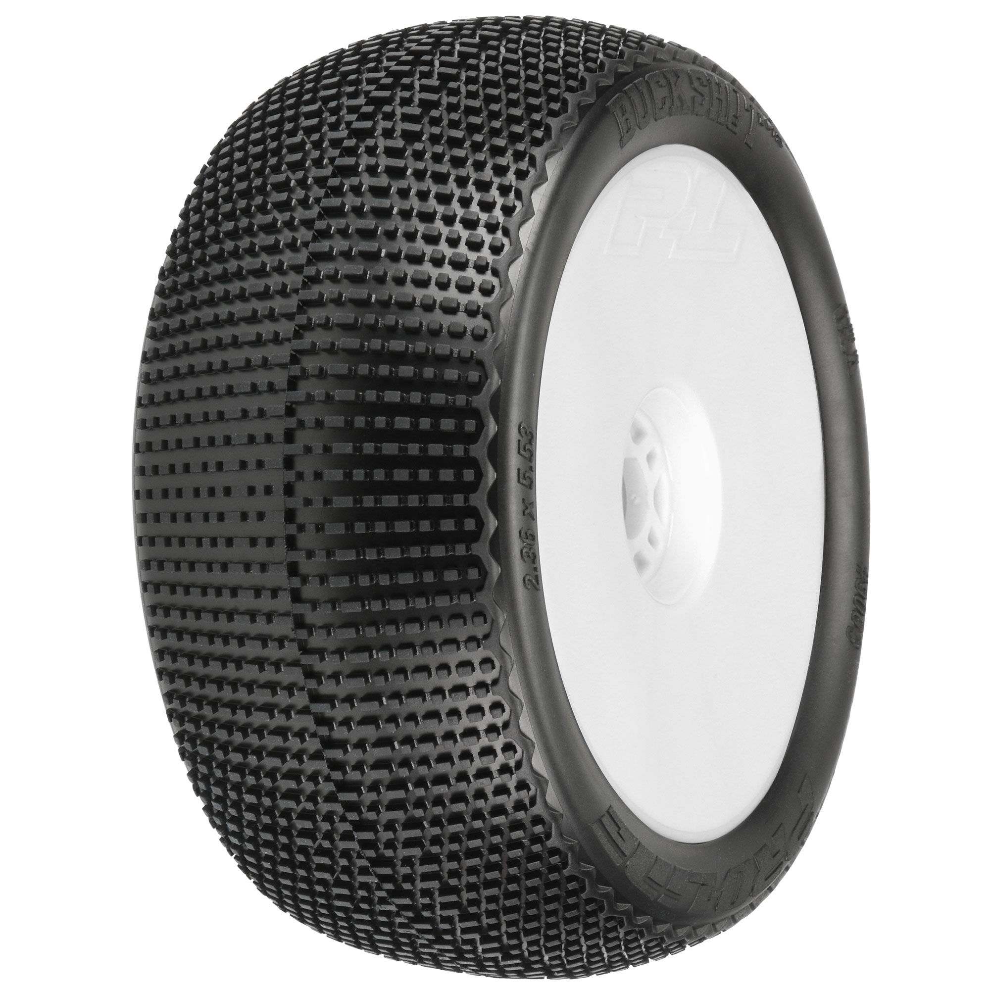 Pro-Line Racing 1/8 Buck Shot S3 F/R 4.0" Tires Mounted 17mm Wht Zero Offst Whls (2)