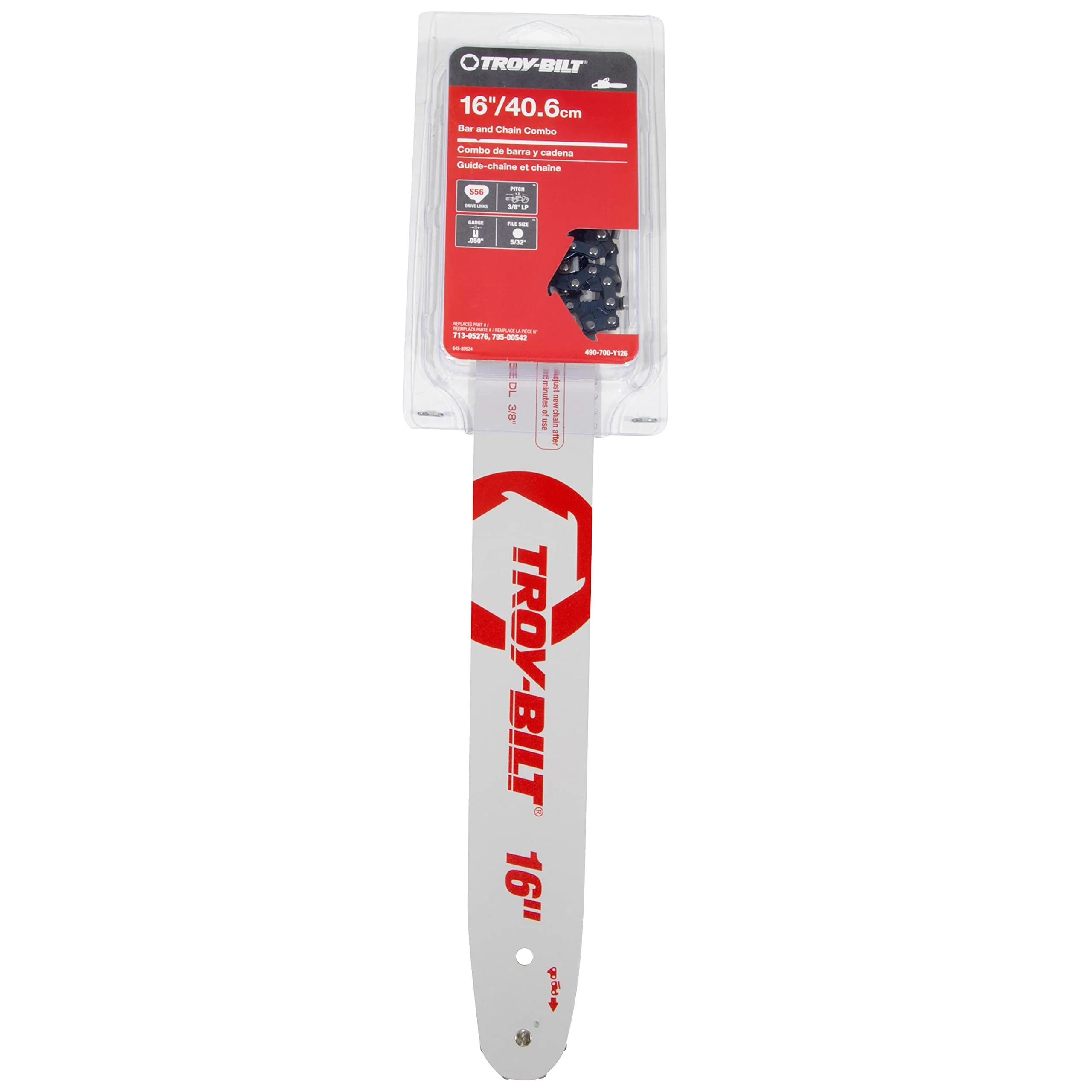 Troy-Bilt 490-700-Y126 Bar and Chain Combo, 16 Black