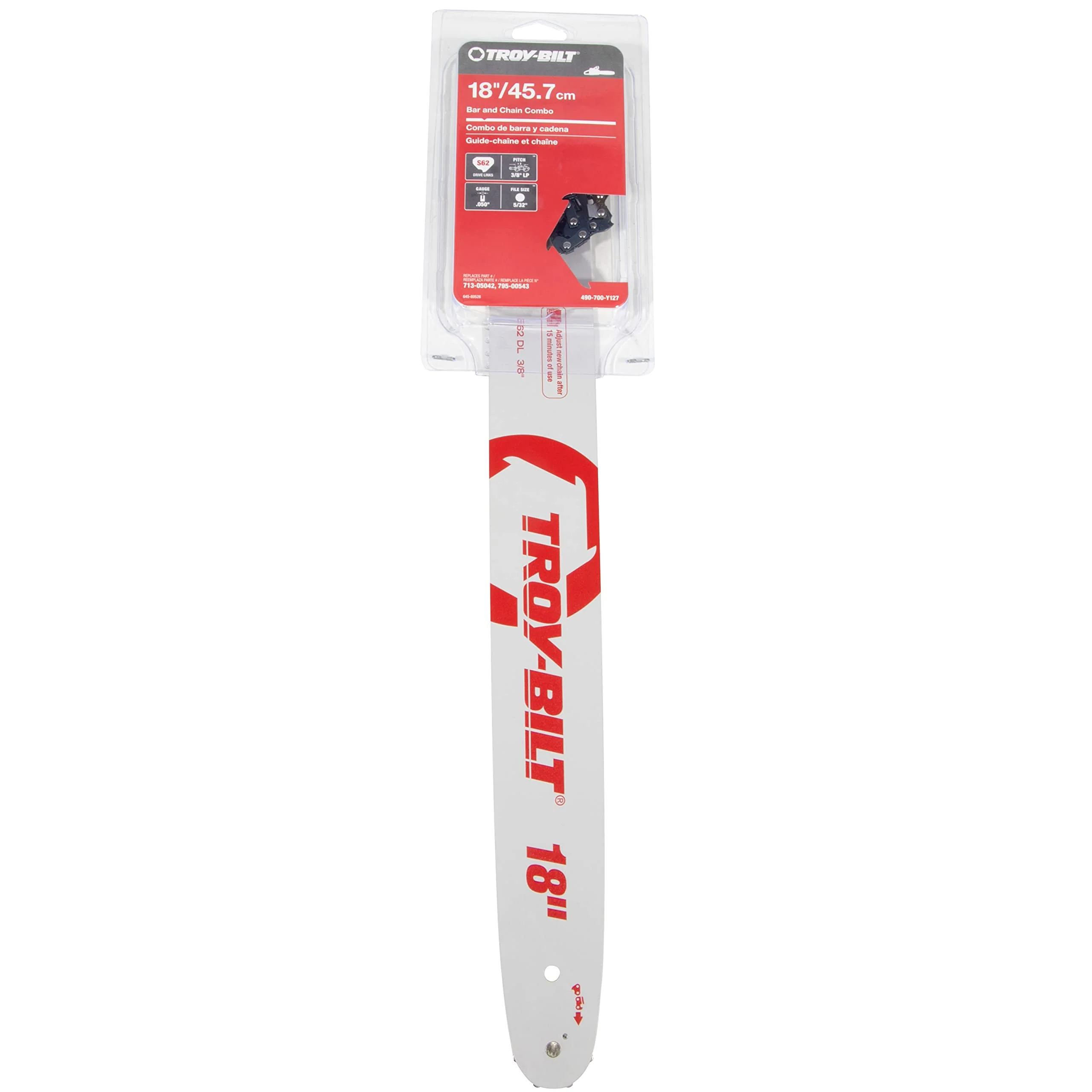 Troy-Bilt 490-700-Y127 Bar and Chain Combo, 18 Black