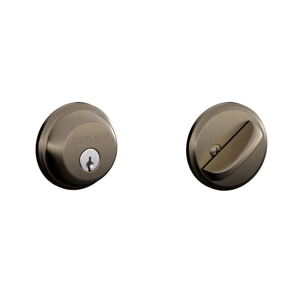 SCHLAGE Lock CO B60N620 Single Cylinder Deadbolt, Pewter