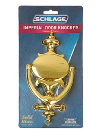 2 Pack | SCHLAGE Brass Door Knocker, 8.5 X 4.125 In.
