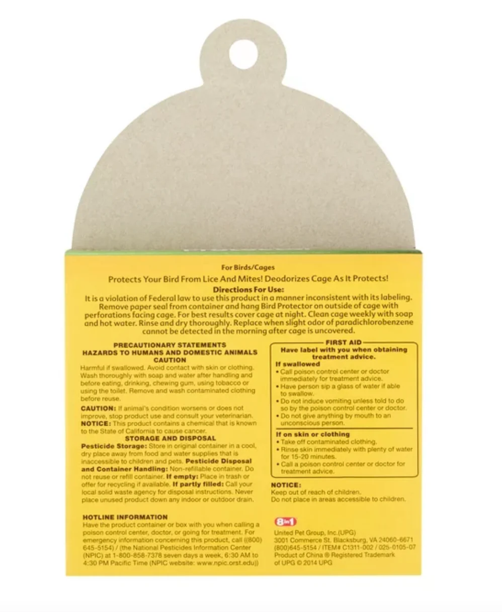 Wild Harvest Bird Protector for Small Birds | .5-Ounces