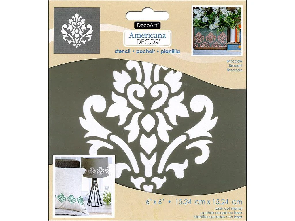 Decoart Brocade Americana Decor Stencil, 6 by 6
