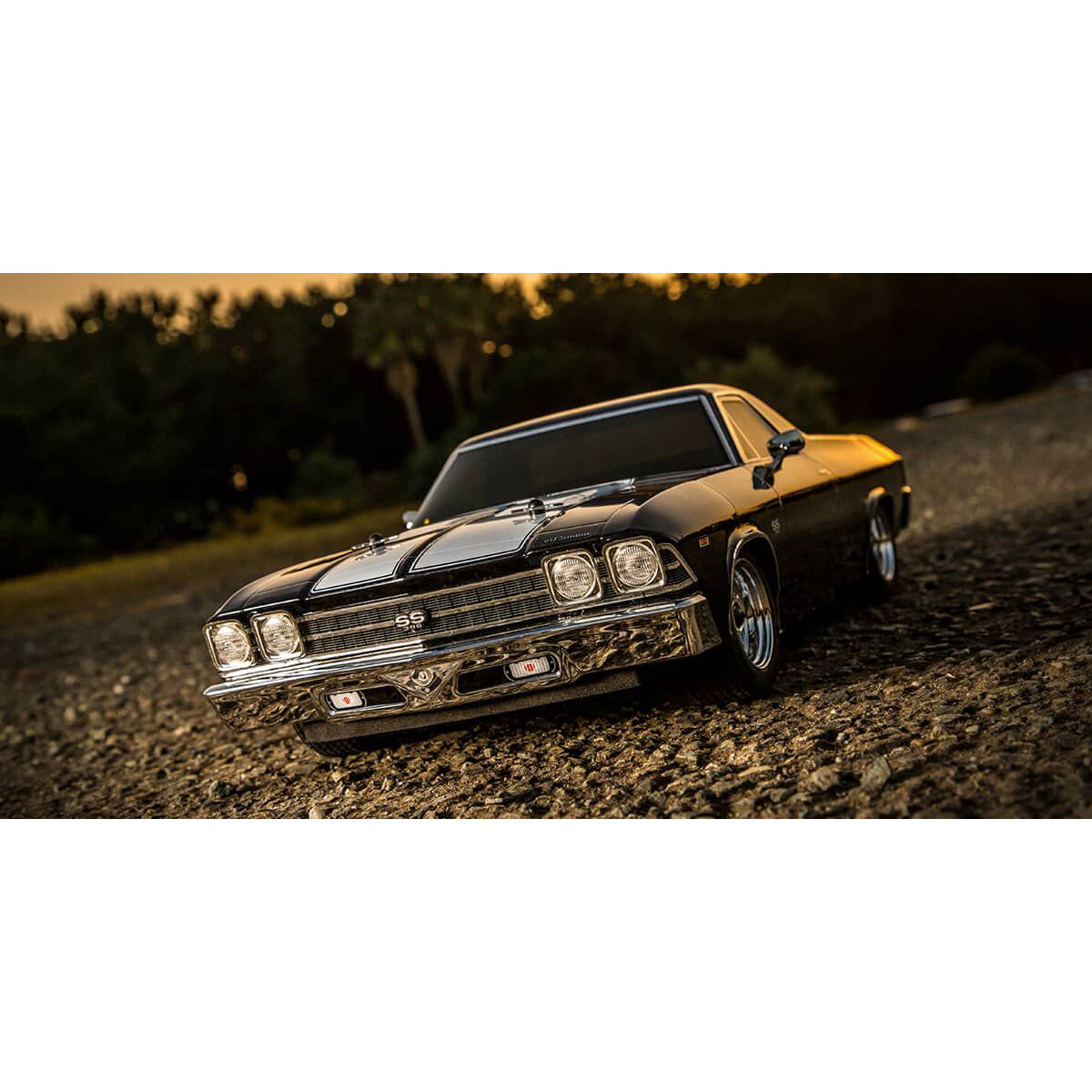 Kyosho 1/10 1969 Chevy El Camino Fazer Mk2 FZ02L Brushed 4x4 On-Road Touring RTR, Tuxedo Black