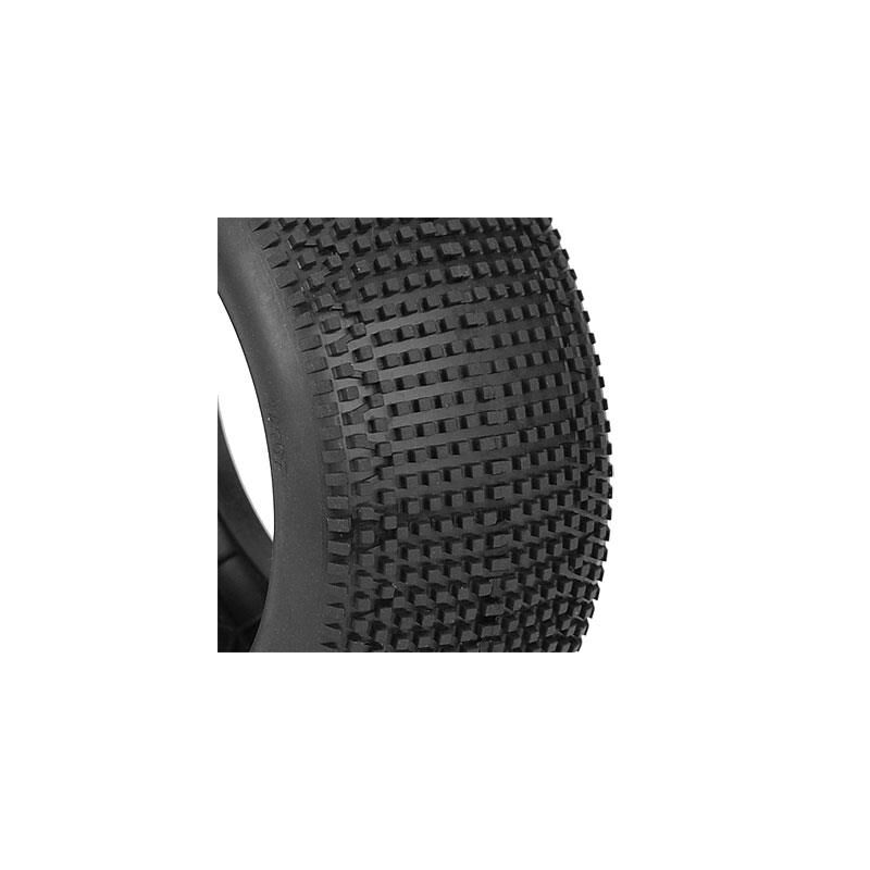 AKA PRODUCTS, INC. 1/8 EVO Impact Soft Long Wear Tires, Red Inserts (2): Truggy