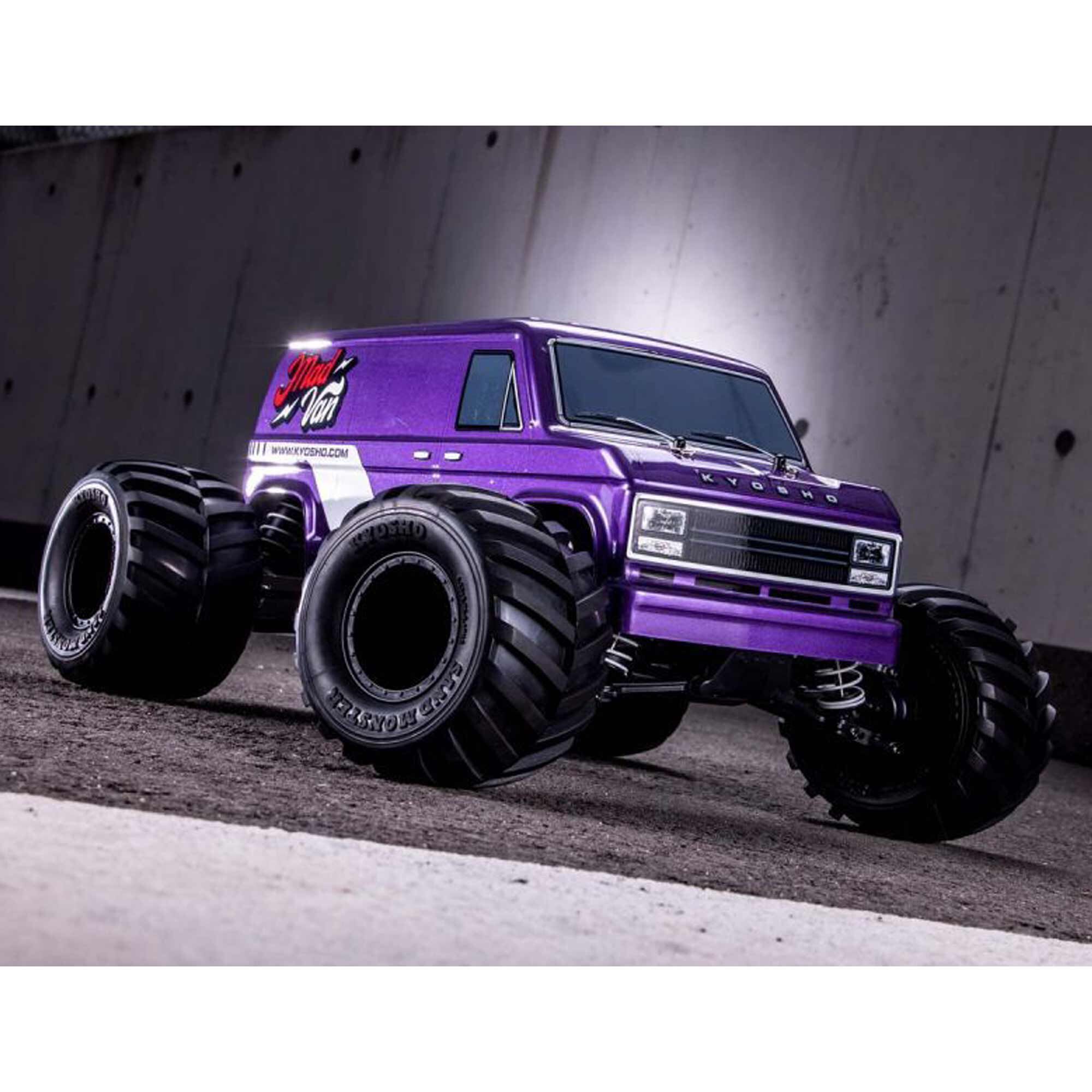 Kyosho 1/10 Mad Van Fazer Mk2 FZ02L-BT Brushed 4x4 Monster Truck RTR, Purple