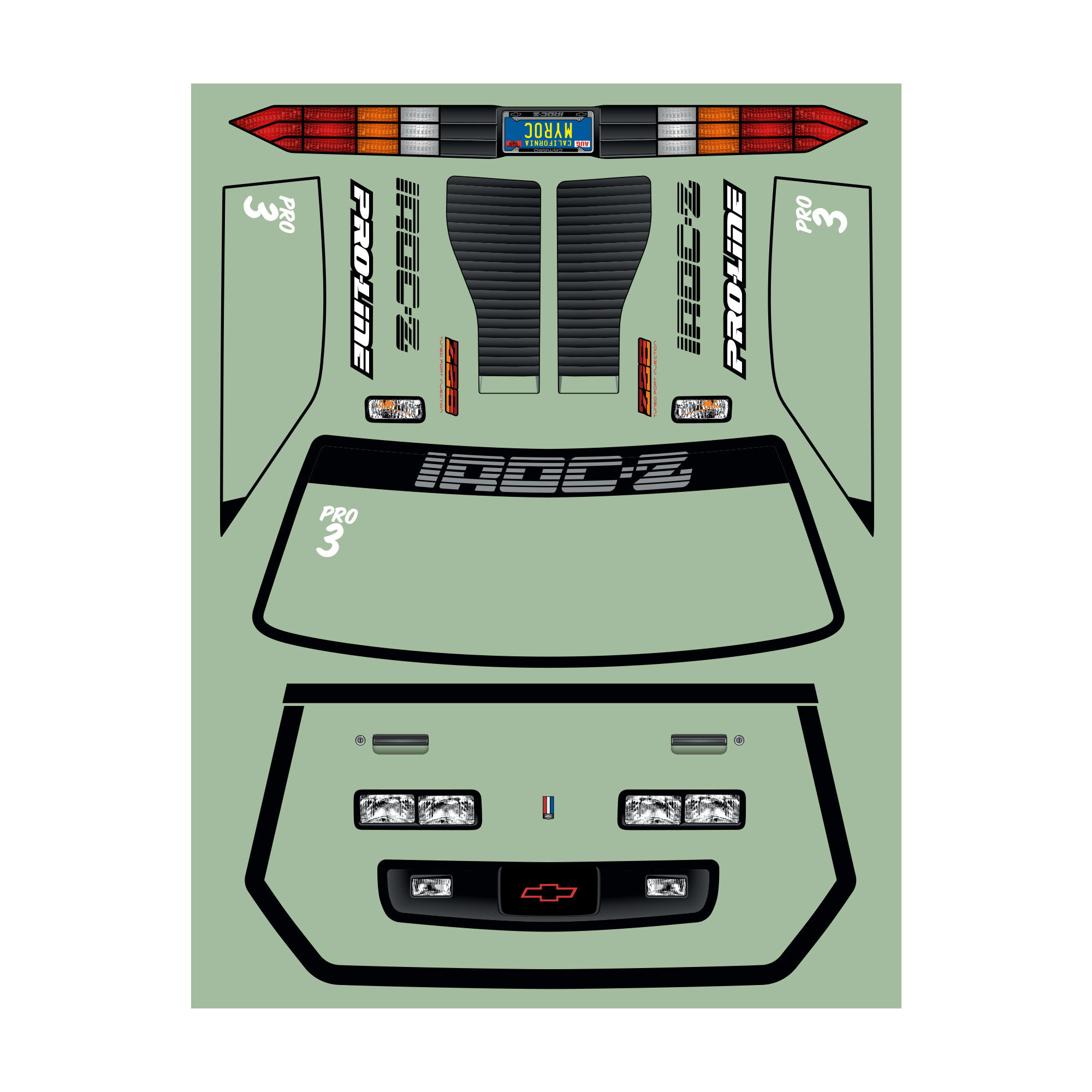 Pro-Line Racing 1/10 Pre-Cut 1985 Chevy Camaro IROC-Z Clear Body: 22S Drag Car