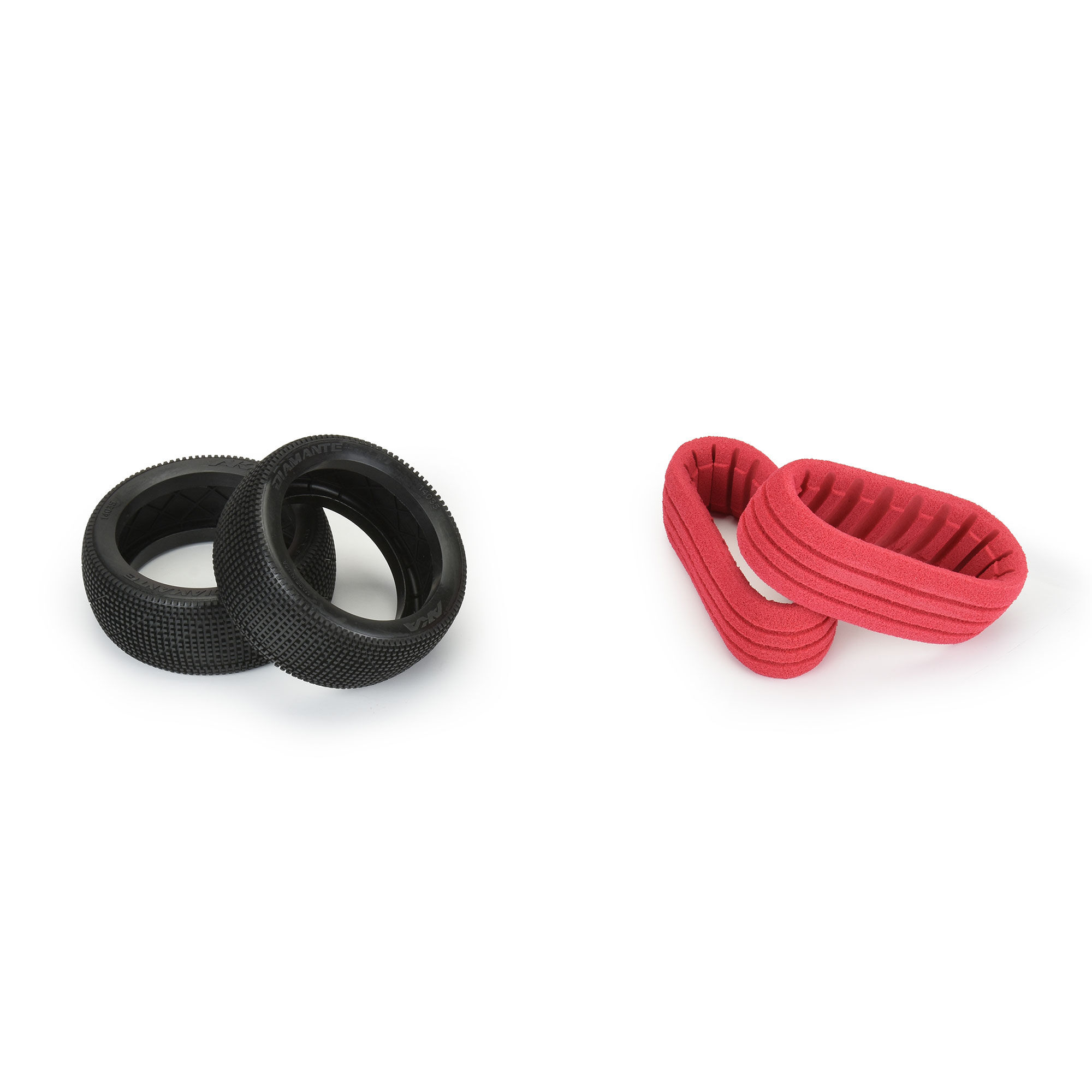 AKA PRODUCTS, INC. 1/8 Diamante Super Soft Long Wear Fr/Rr Off-Road Buggy Tires (2)