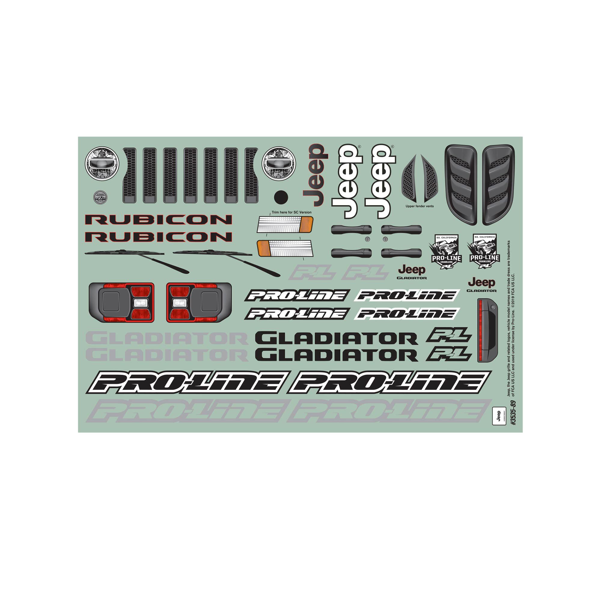 Pro-Line Racing 1/10 2020 Jeep Gladiator Clear Body 12.3" (313mm) Wheelbase Crwlrs