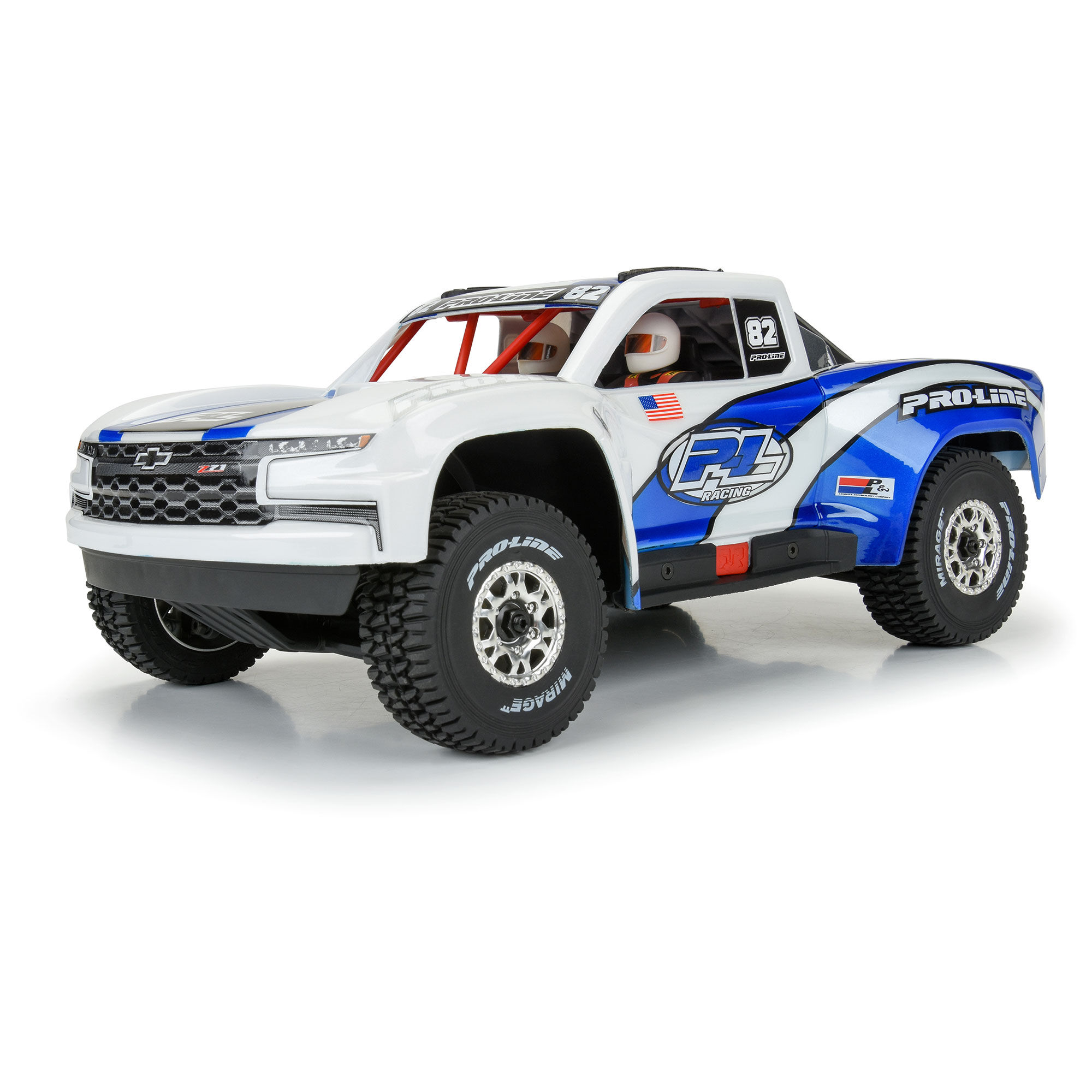 Pro-Line Racing 1/16 Pre-Cut 2019 Chevy Silverado Trophy Truck Clear Body: GROM