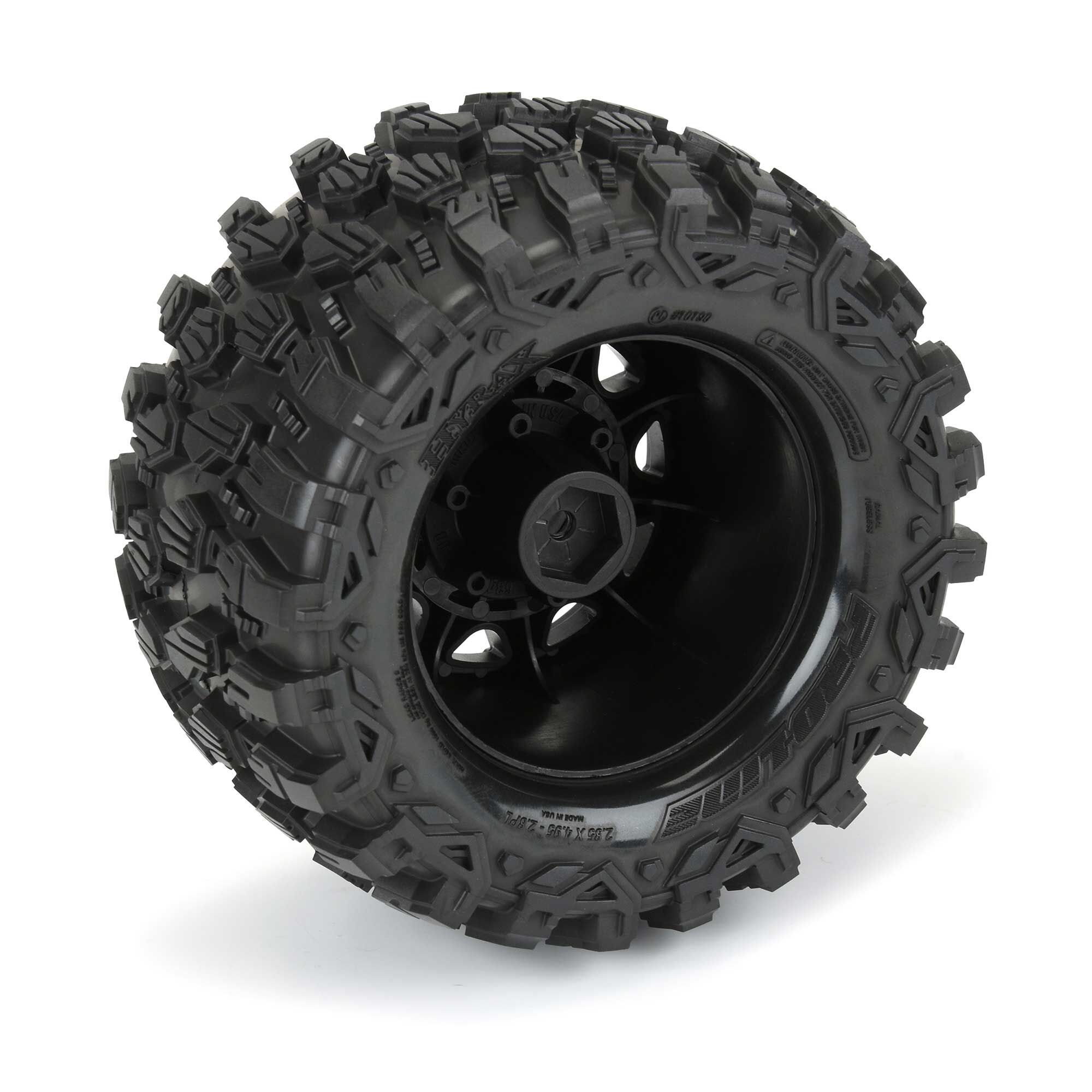 Pro-Line Racing 1/10 Hyrax F/R 2.8" MT Tires Mounted 12mm/14mm Black Raid (2)