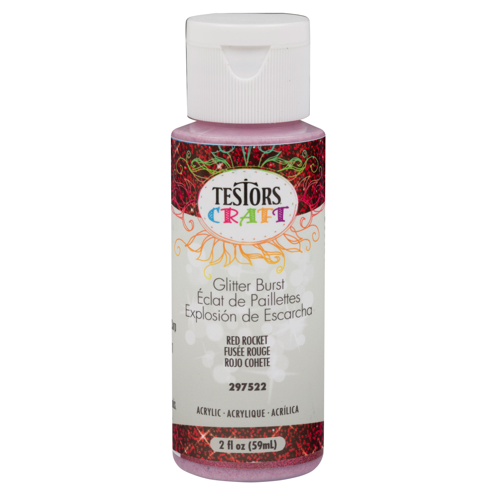 Testor Corp. Testors 2oz Acrylic Craft Paint, Red Glitter