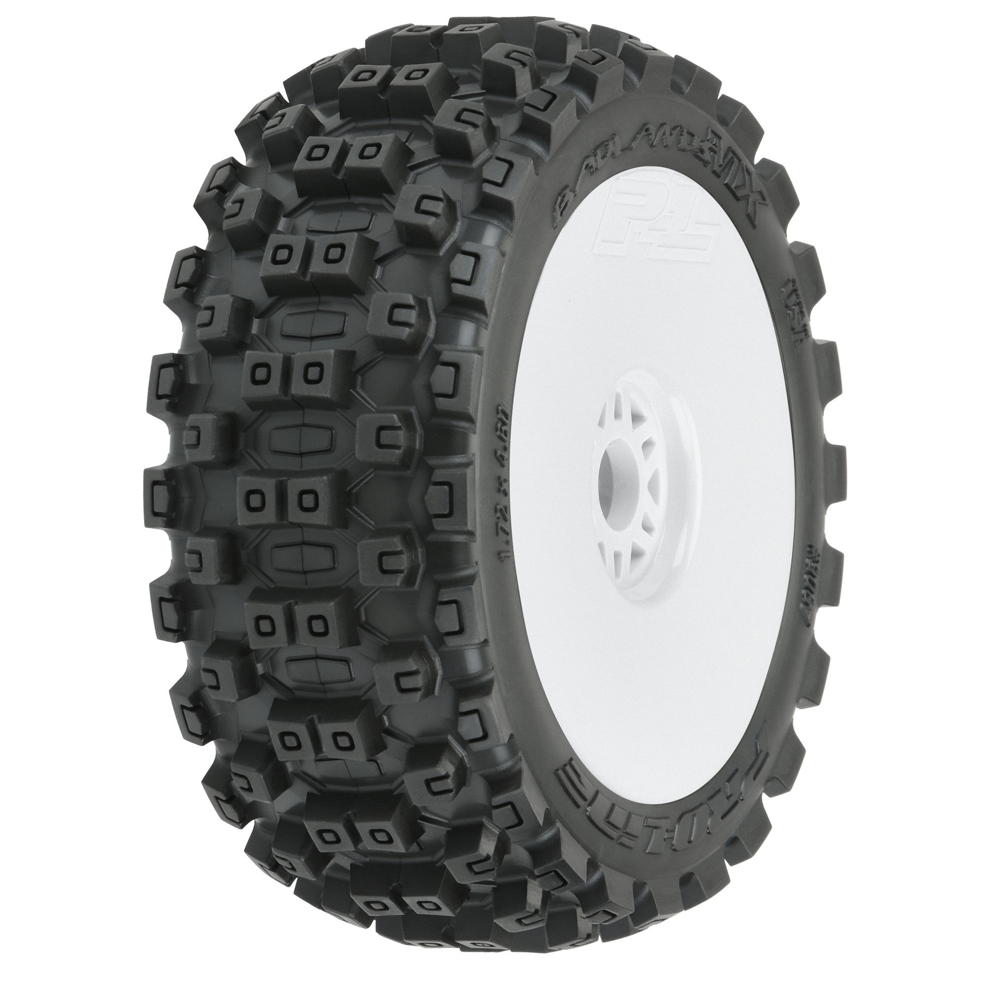 Pro-Line Racing 1/8 Badlands MX M2 Front/Rear Buggy Tires Mounted 17mm White (2)