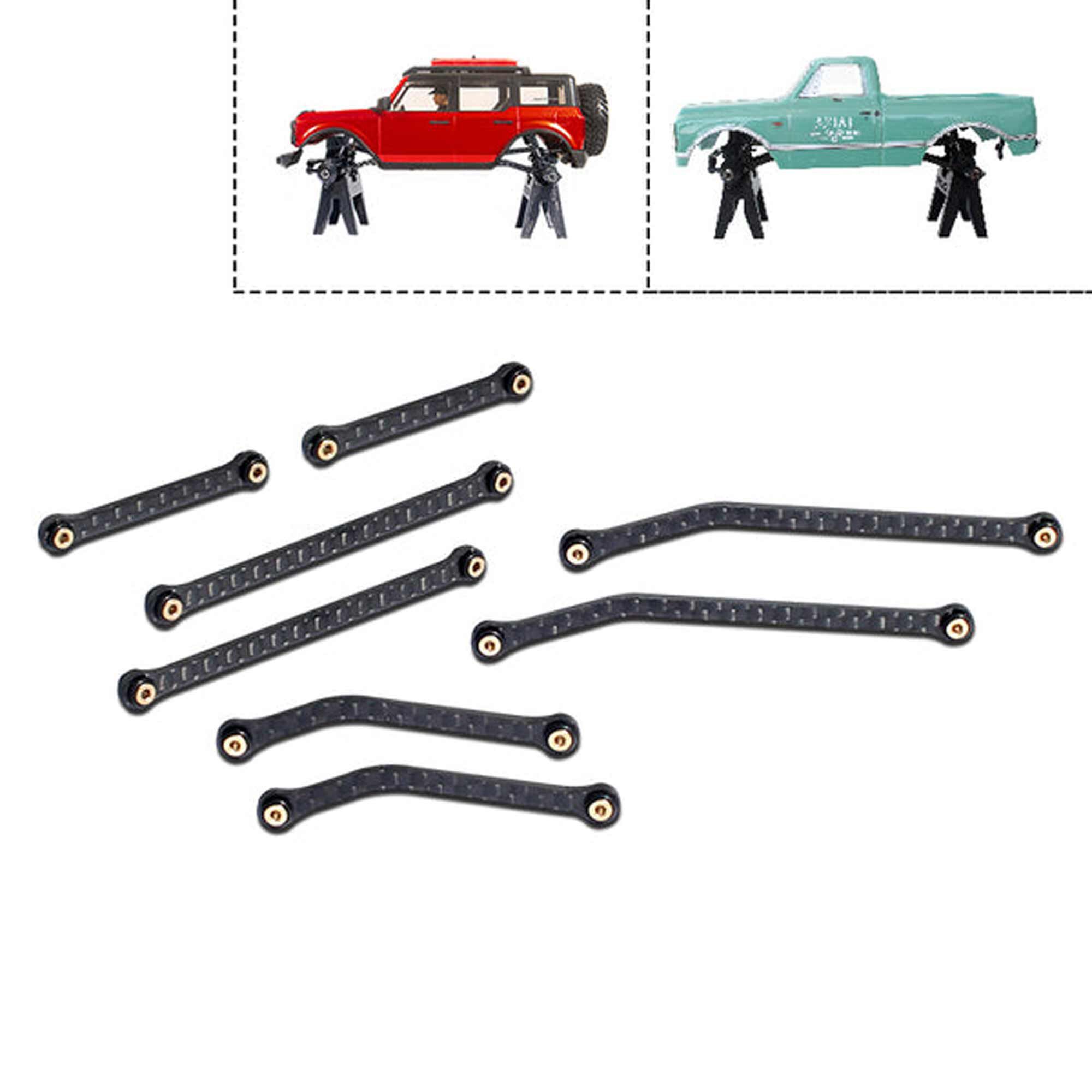 Furitek Carbon High Clearance Links Set: SCX24 Bronco, C-10, Jeep
