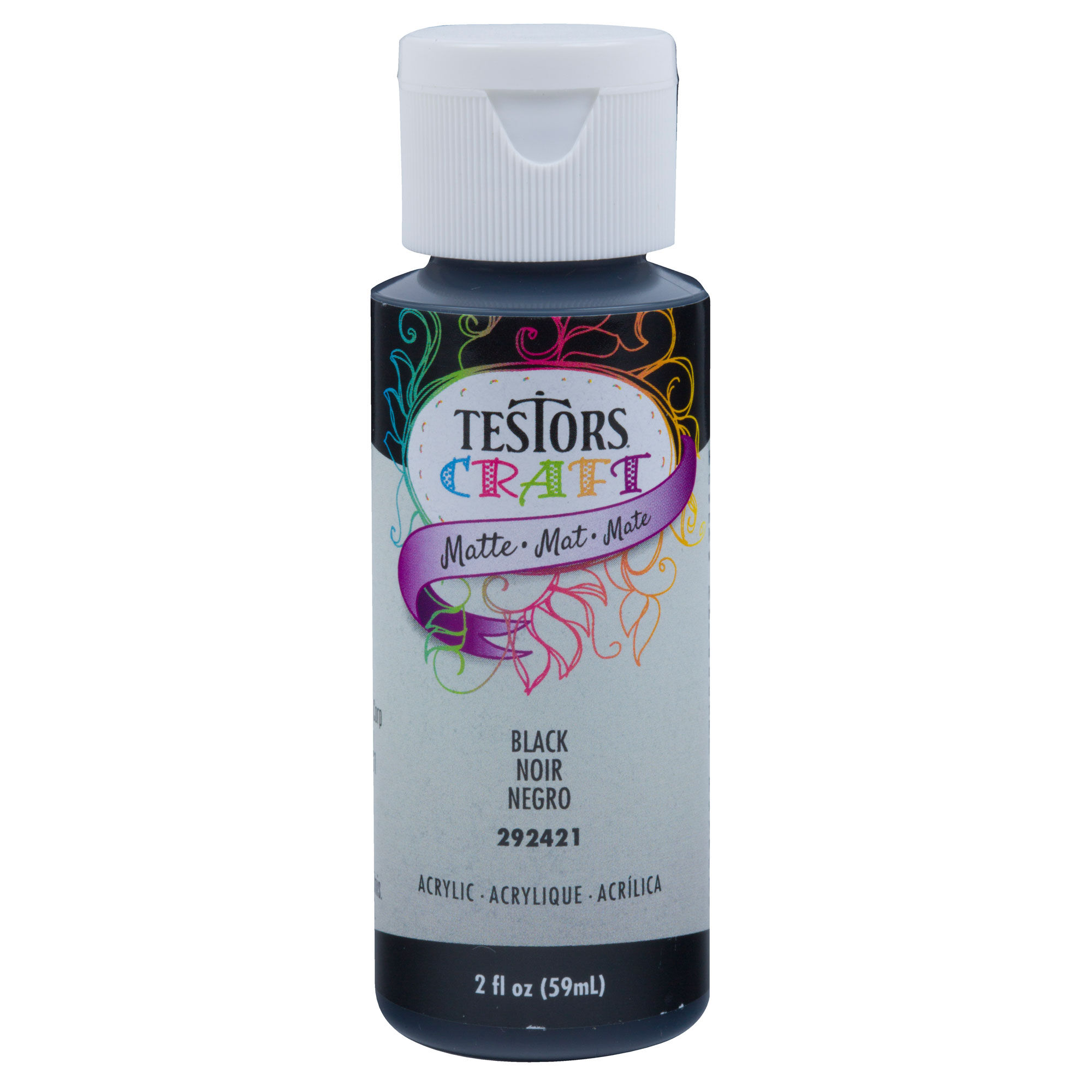Testor Corp. Testors Acrylic Craft Paint, Matte Black (2oz)