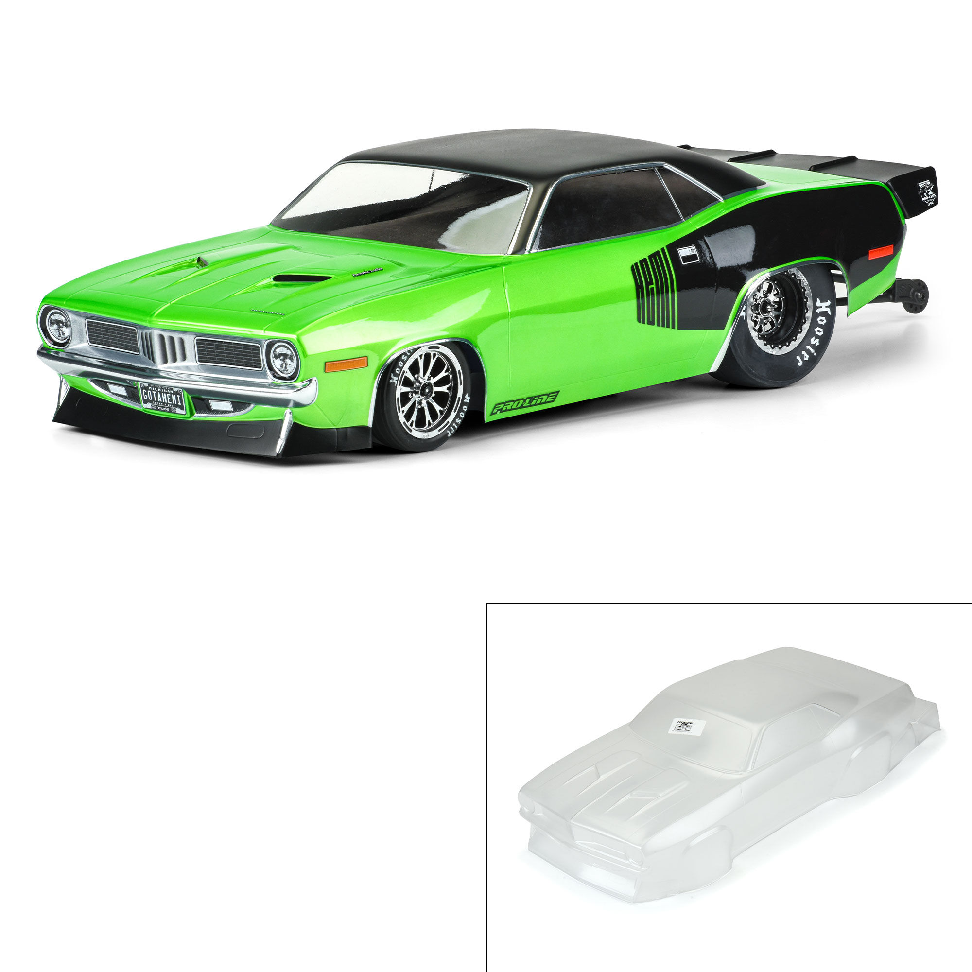 Pro-Line Racing 1/10 1972 Plymouth Barracuda Clear Body: Drag Car