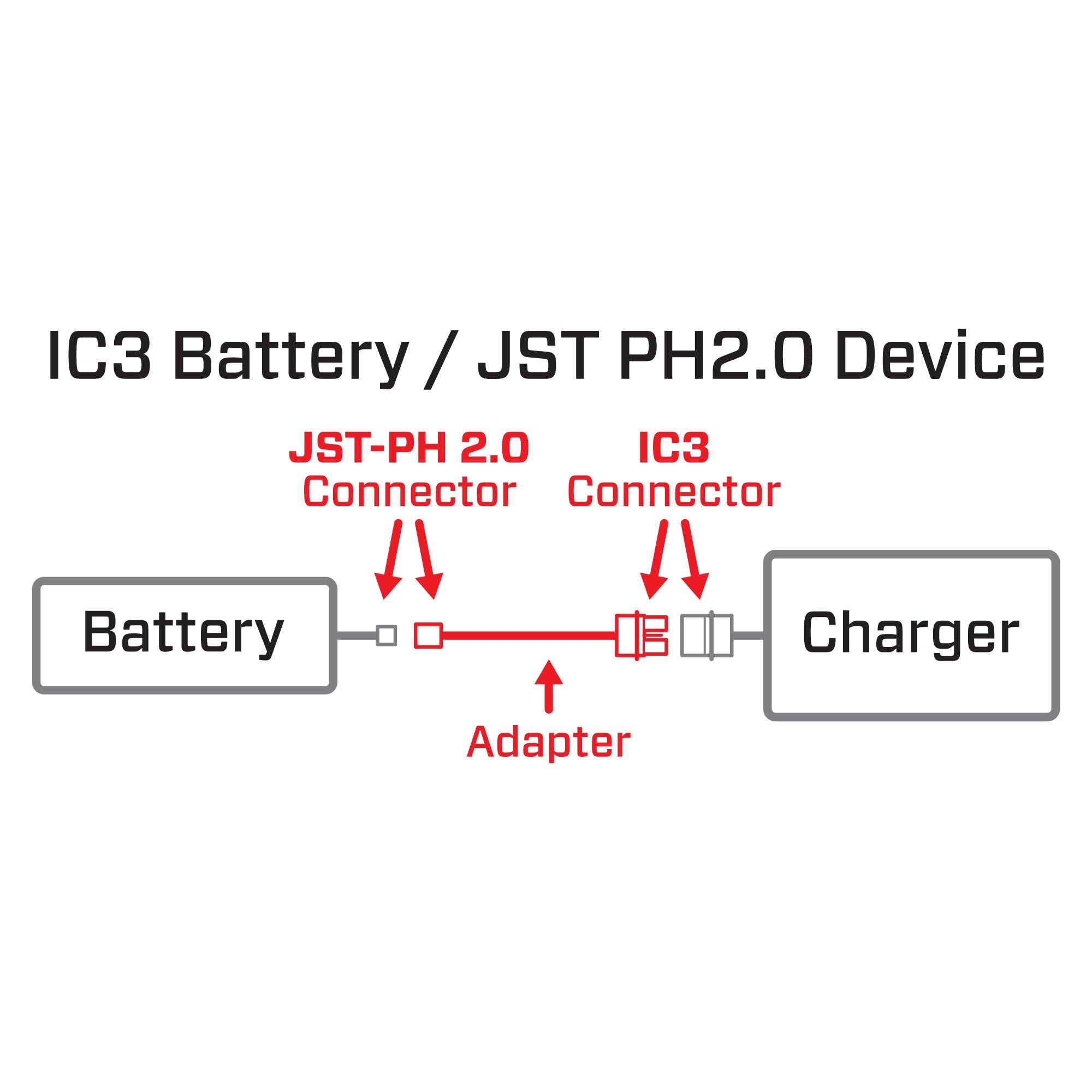 Spektrum Accessories Adapter: IC3 Battery / JST-PH 2.0 Device