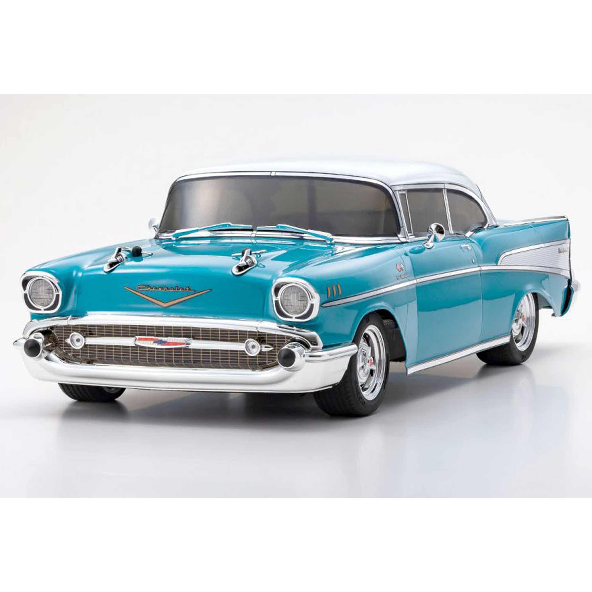 Kyosho 1/10 1957 Chevy Bel Air Coupe Fazer Mk2 FZ02L Brushed 4x4 On-Road Touring RTR, Tropical Turquoise