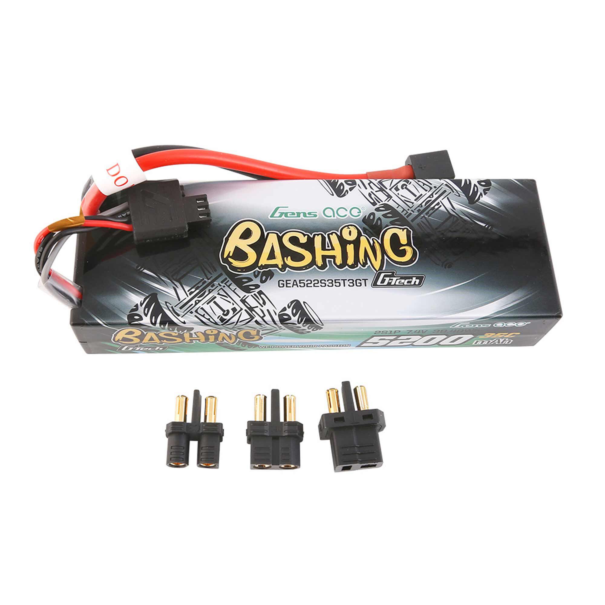 Gens ace 7.4V 5200mAh 2S 35C G-Tech Smart Bashing Hardcase LiPo Battery: EC3/ Deans/ XT60