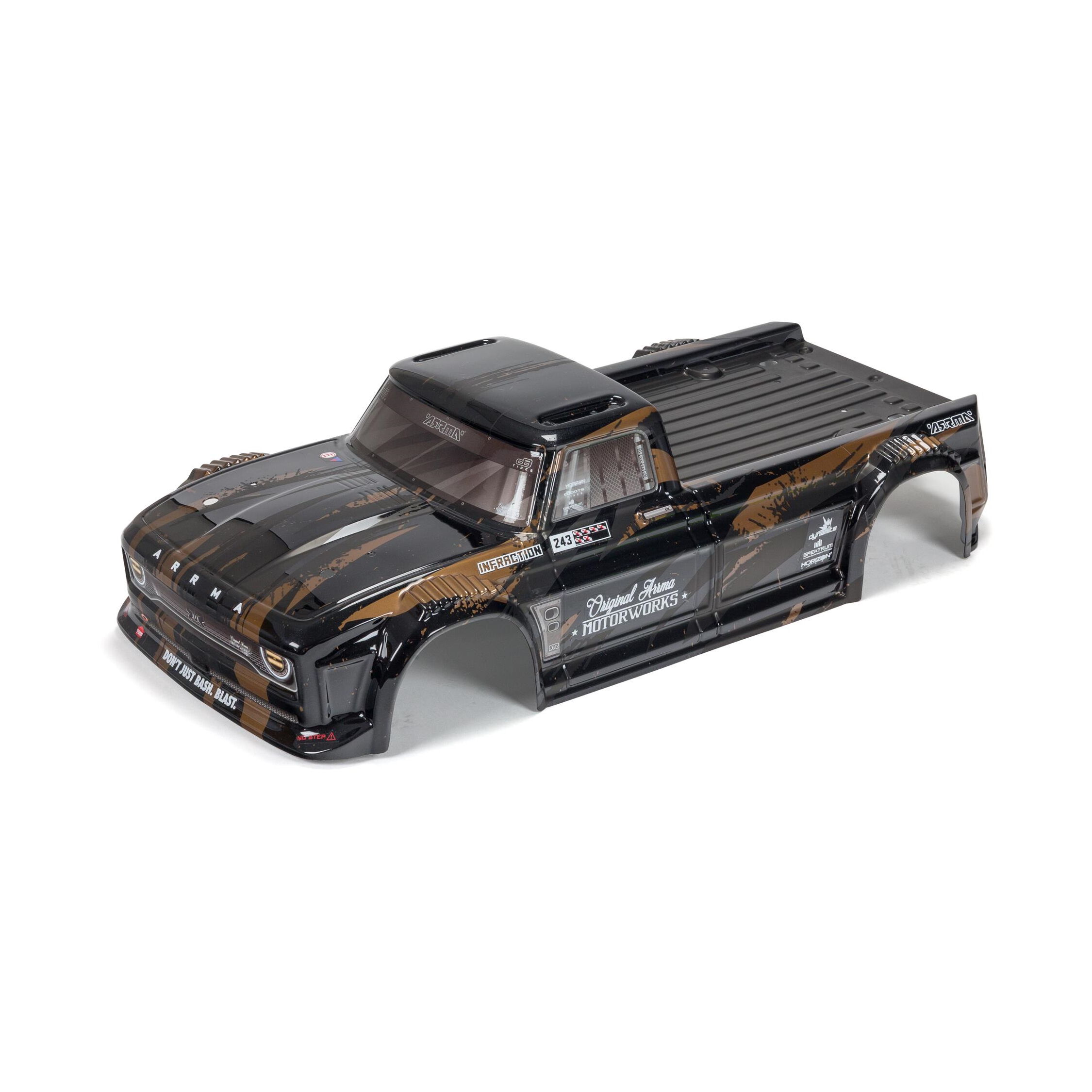 ARRMA 1/8 Finished Body, Black/Gold: INFRACTION