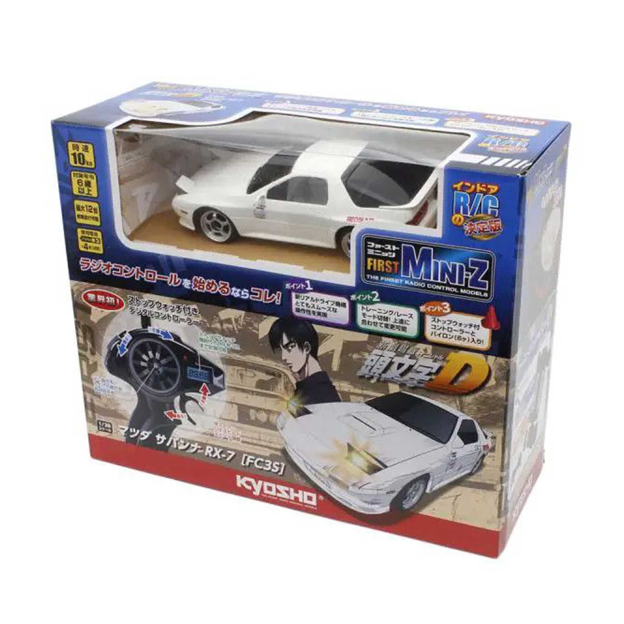Kyosho 1/28 Initial D Mazda RX-7 FC3S 2WD On-Road First Mini-Z RTR, White