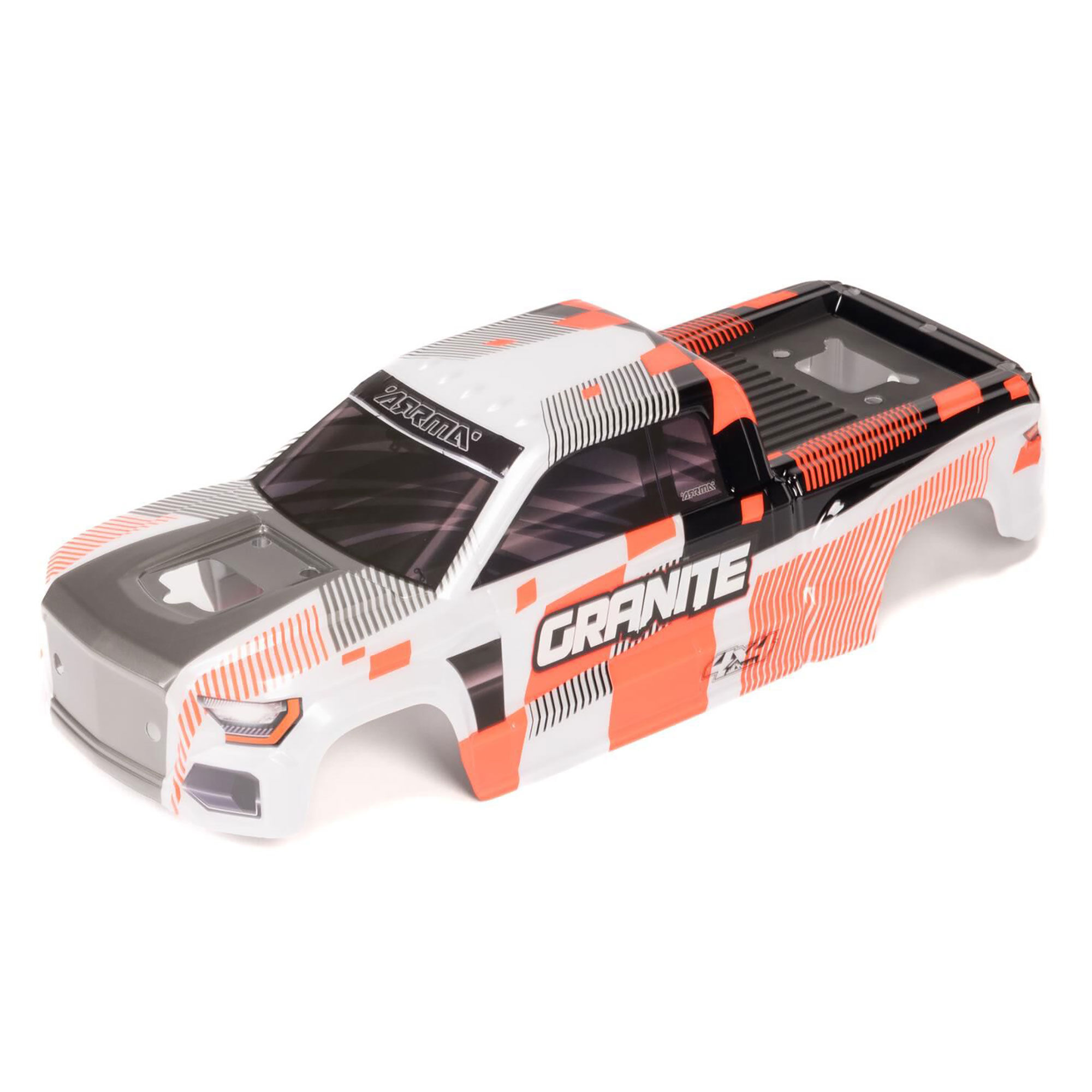 ARRMA 1/10 Clipless Painted Decaled Body, Orange: GRANITE 4X4