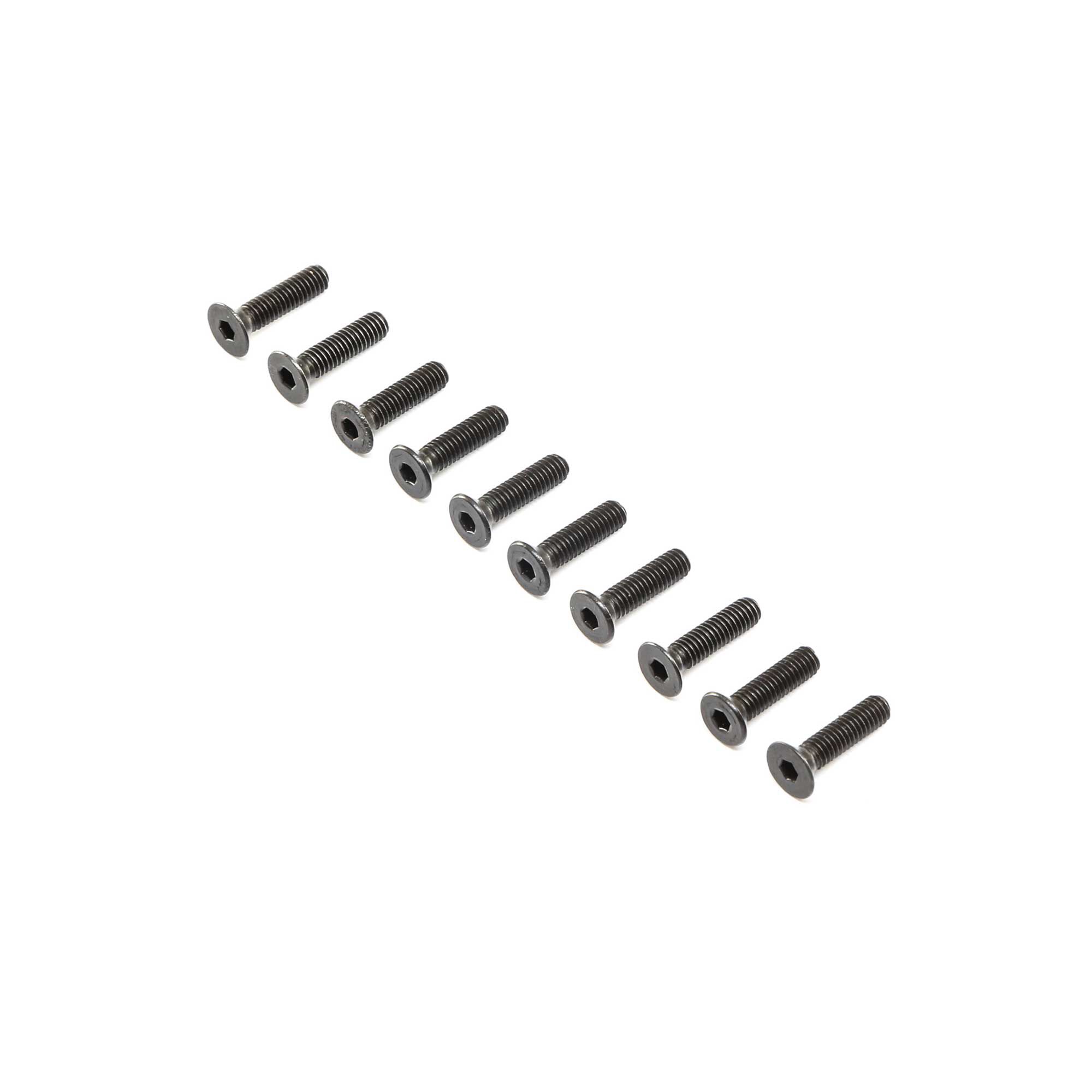 Losi Flat Head Screws, Steel, Black Oxide, M4 x 16mm (10)