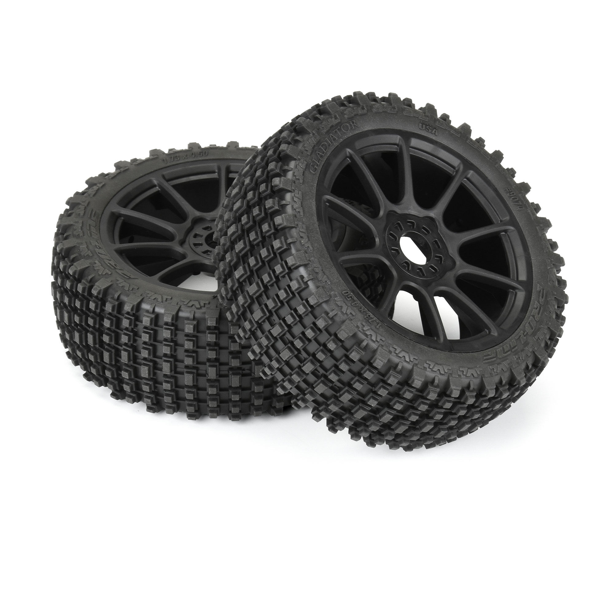 Pro-Line Racing 1/8 Gladiator M2 Fr/Rr Buggy Tires Mounted 17mm Black Mach 10 (2)