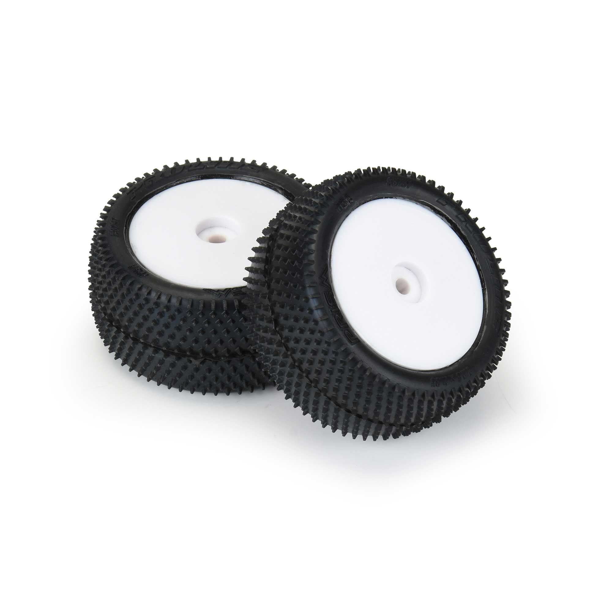 Pro-Line Racing 1/18 Prism Rear Carpet Mini-B Tires Mounted 8mm White Wheels (2)